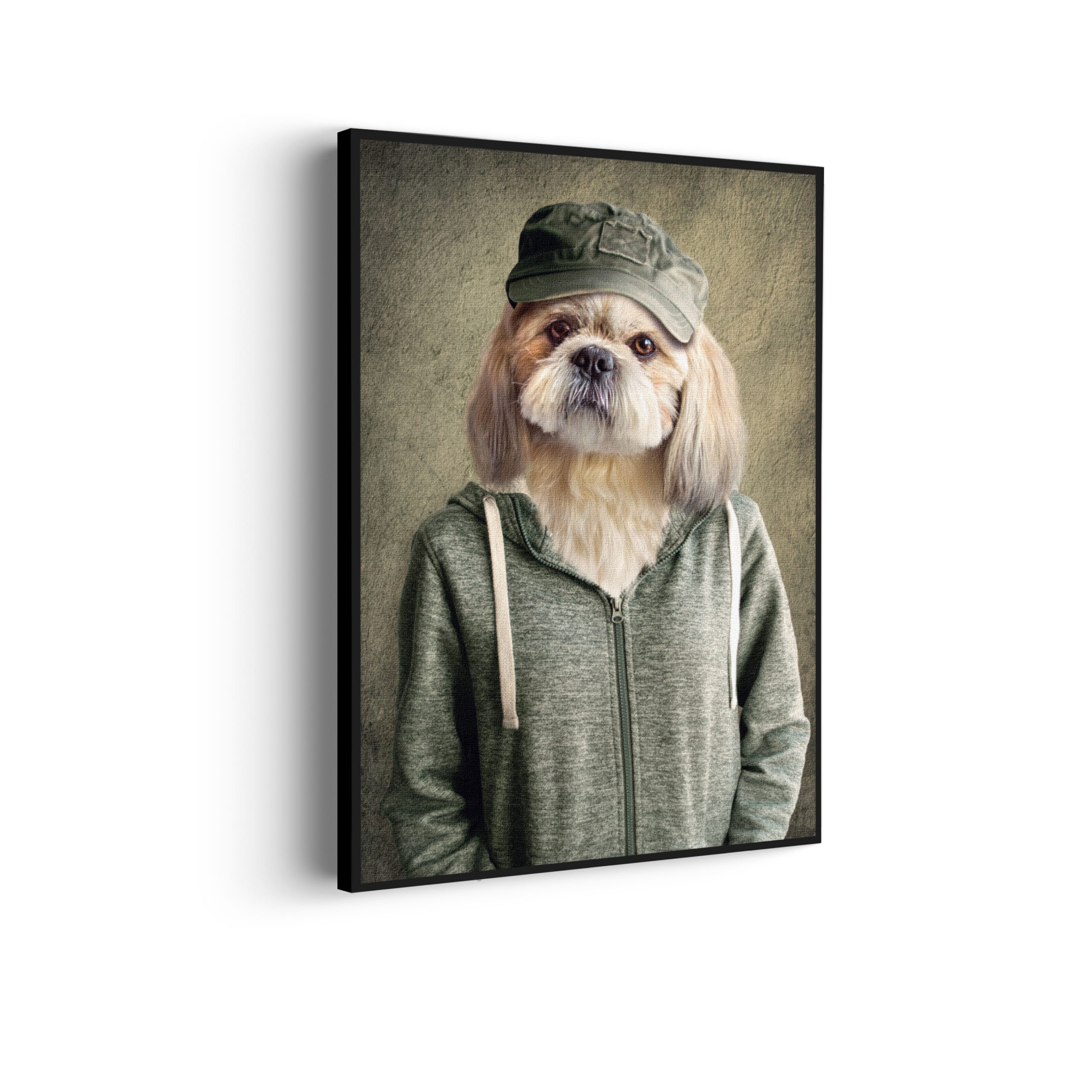Akoestisch Schilderij Menselijke Hond Met Pet Rechthoek Verticaal Template 50 70 verticaal ironisch 8 scaled 1