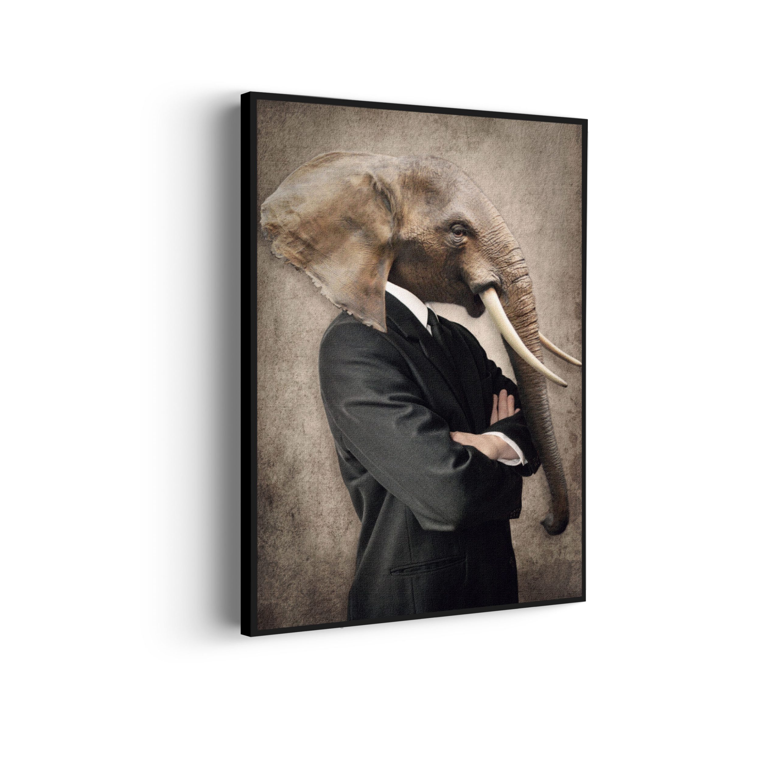 Akoestisch Schilderij Menselijke Olifant In Casual Pak Rechthoek Verticaal Template 50 70 verticaal ironisch 9 scaled 1