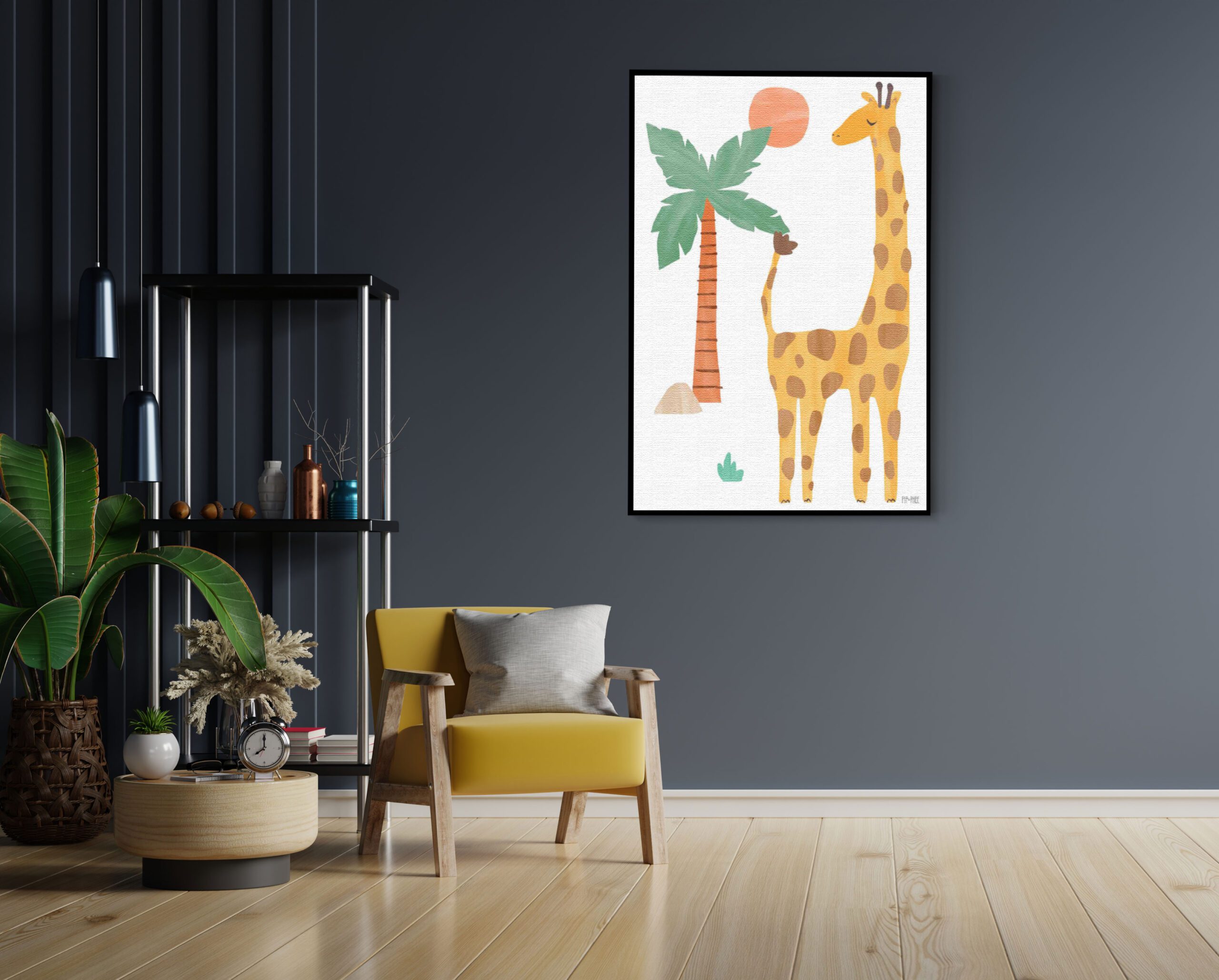 Akoestisch Schilderij Giraffe in het bos Rechthoek Verticaal Template 50 70 verticaal kinderen 27 1 scaled 1
