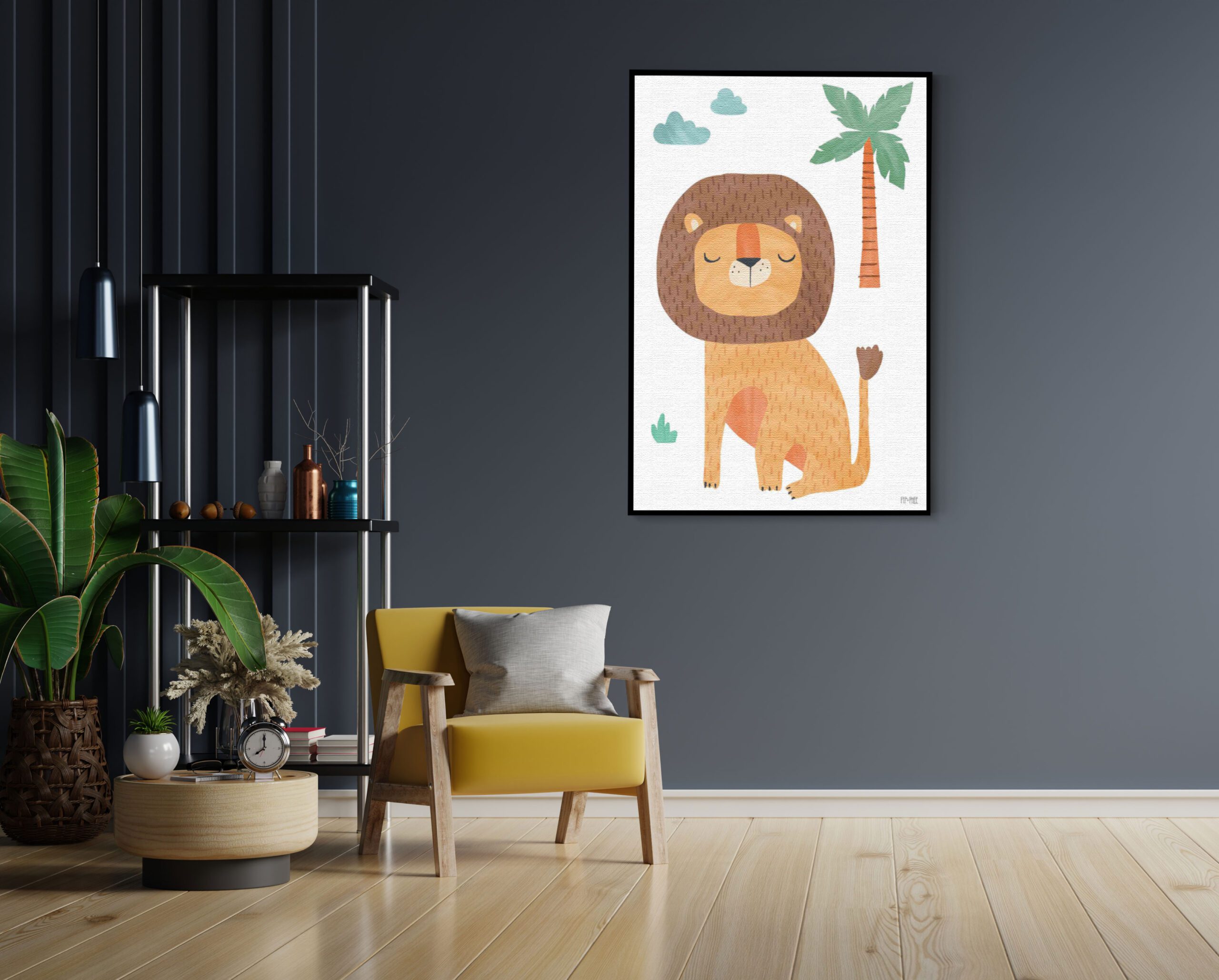 Akoestisch Schilderij De Leeuw in het bos Rechthoek Verticaal Template 50 70 verticaal kinderen 28 1 scaled 1