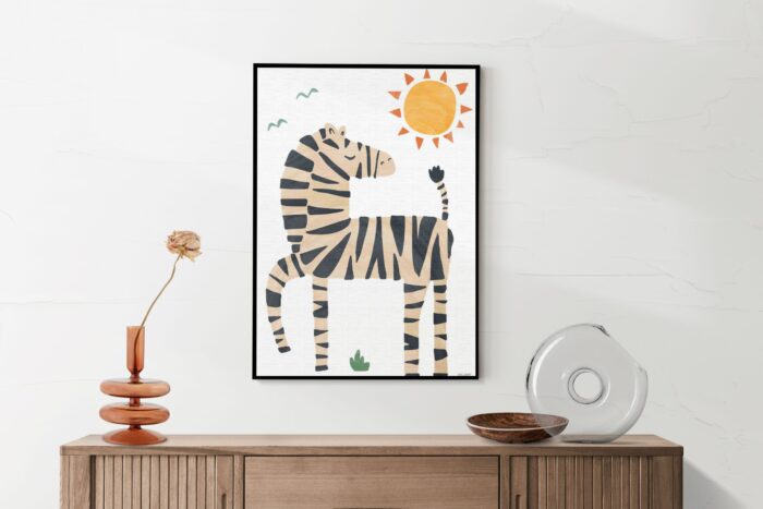 Akoestisch Schilderij Zebrapaardje in het zonnetje Rechthoek Verticaal Template 50 70 verticaal kinderen 31 1 1 scaled 1