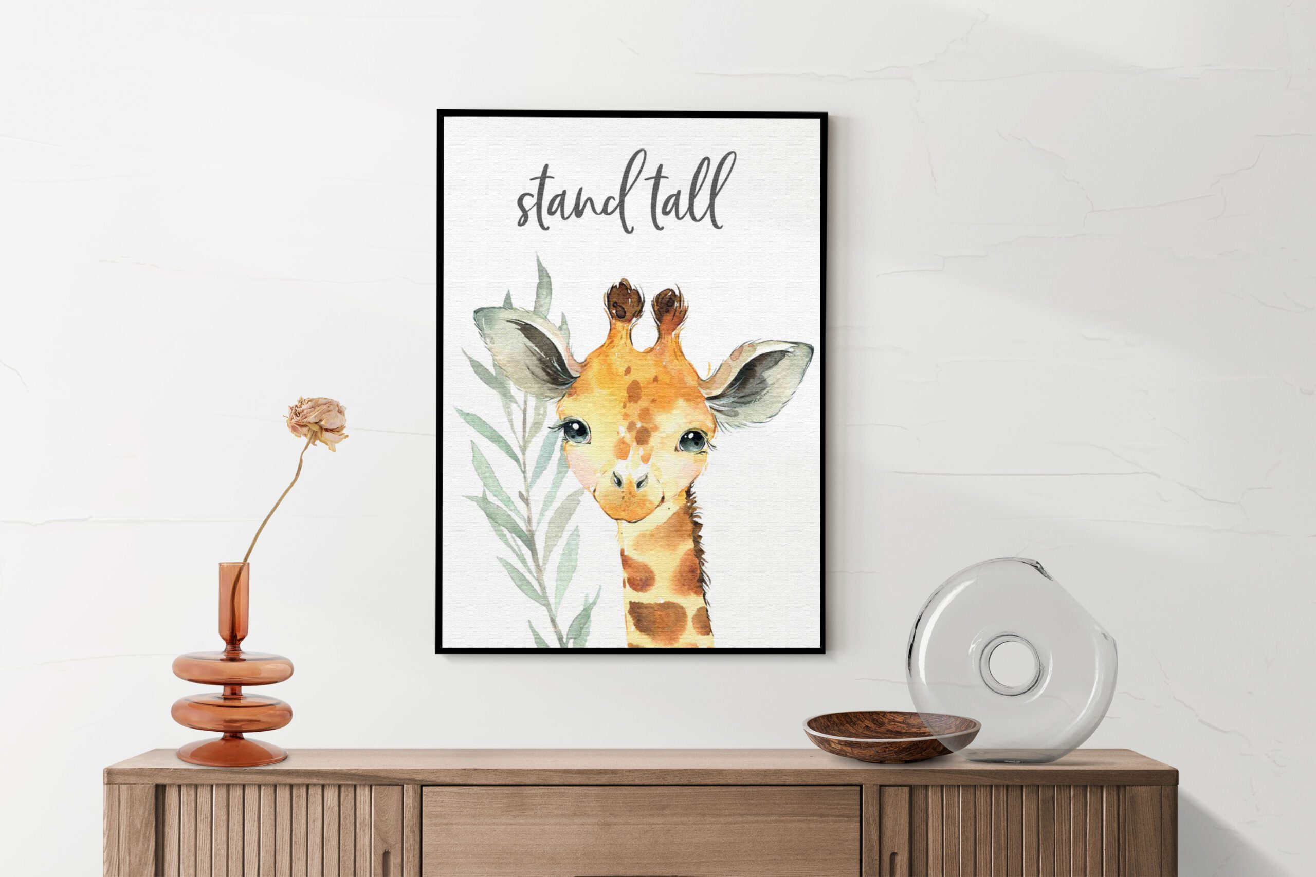 Akoestisch Schilderij Giraffe met de lange nek Rechthoek Verticaal Template 50 70 verticaal kinderen 5 1 1 scaled 1