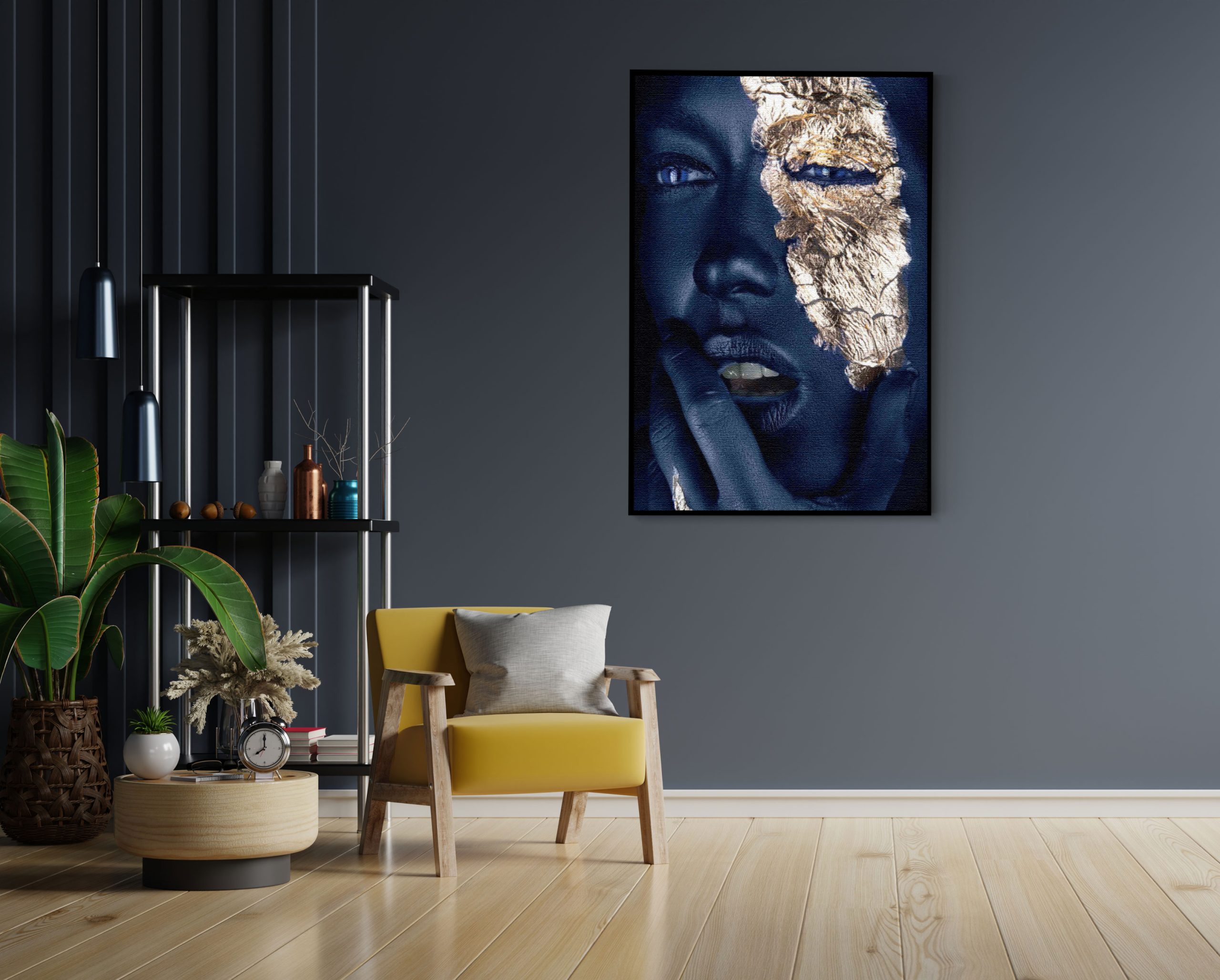 Akoestisch Schilderij Golden Whoman 04 Rechthoek Verticaal Template 50 70 verticaal lifestyle 15 1 scaled 1