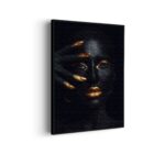 Akoestisch Schilderij Black Whoman With Gold Orange Rechthoek Verticaal Template 50 70 verticaal lifestyle 17 scaled 1