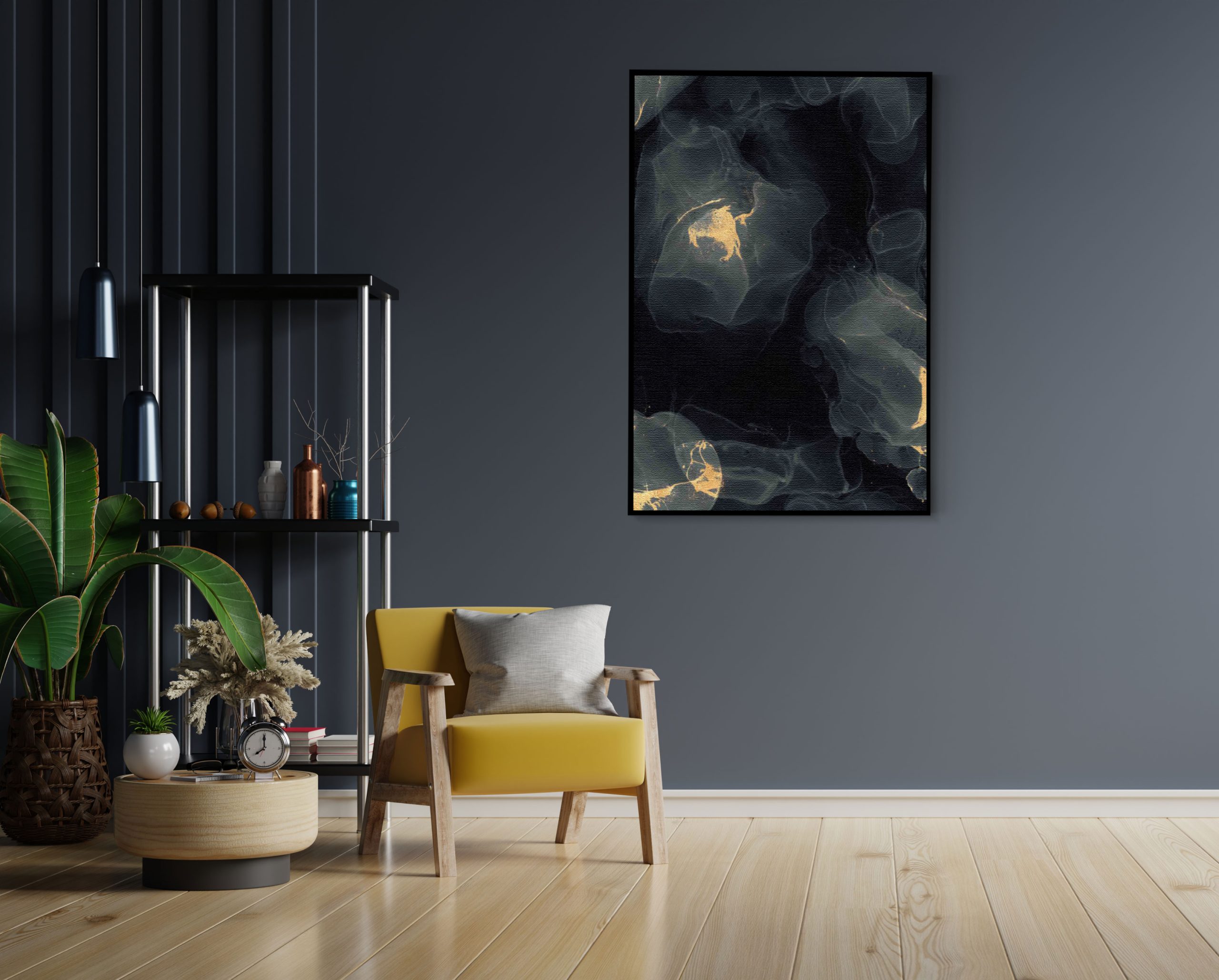 Akoestisch Schilderij Abstract Marmer Look Zwart met Goud 03 Rechthoek Verticaal Template 50 70 verticaal marmer 12 1 scaled 1