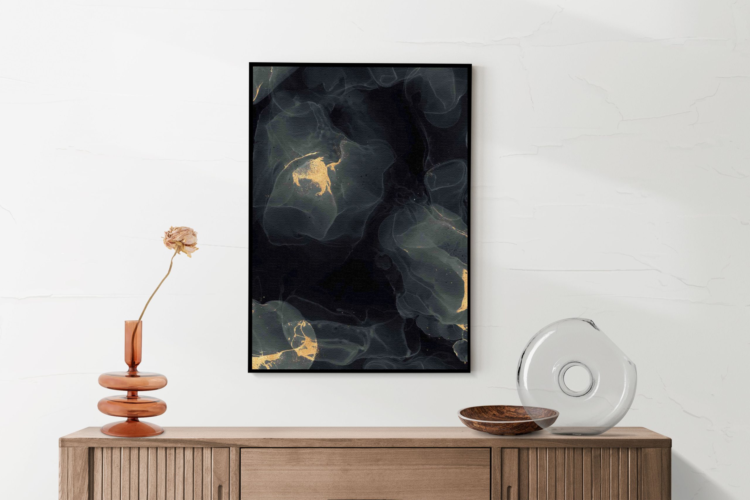 Akoestisch Schilderij Abstract Marmer Look Zwart met Goud 03 Rechthoek Verticaal Template 50 70 verticaal marmer 12 2 scaled 1