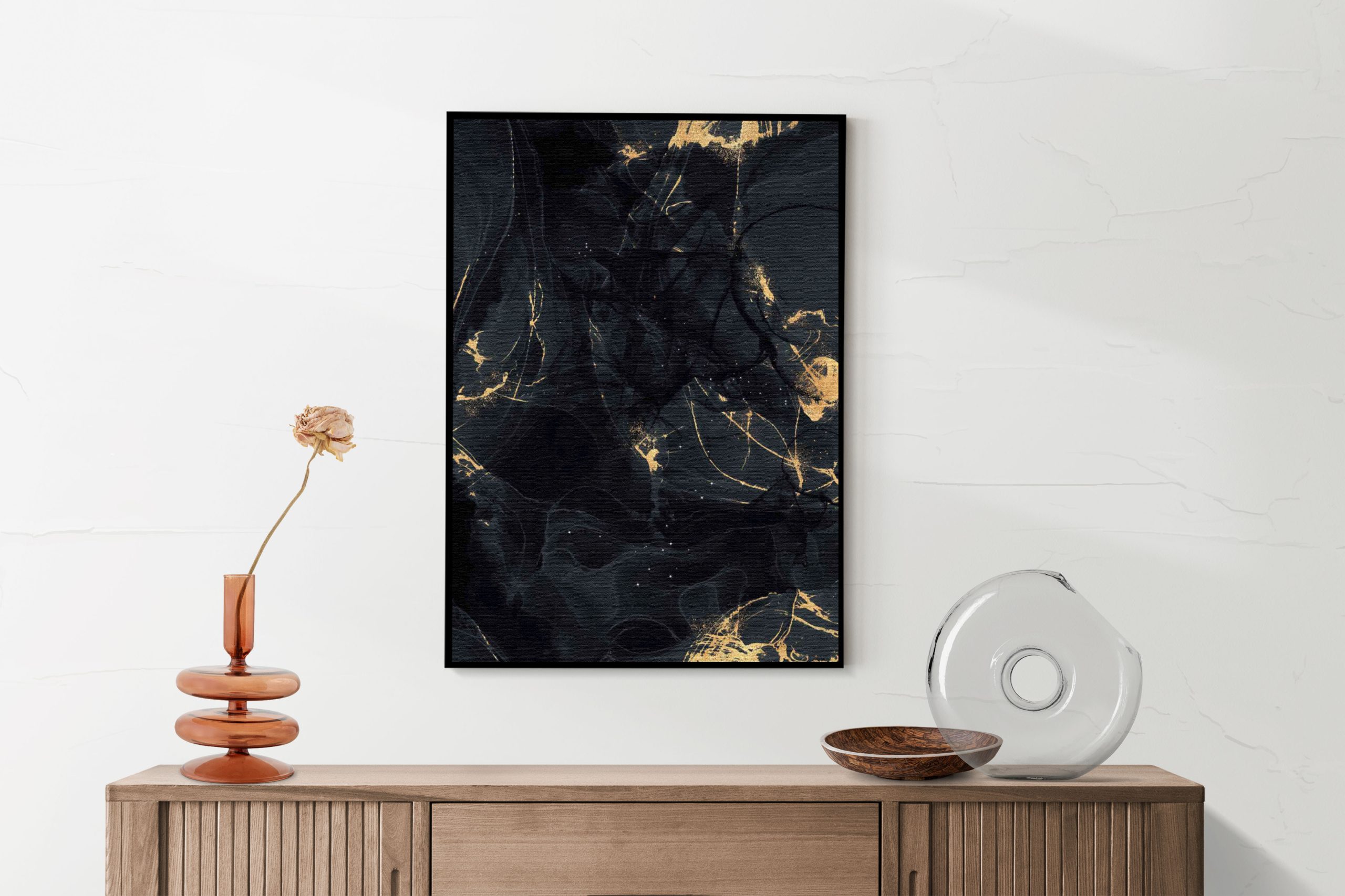 Akoestisch Schilderij Abstract Marmer Look Zwart met Goud 05 Rechthoek Verticaal Template 50 70 verticaal marmer 16 2 scaled 1