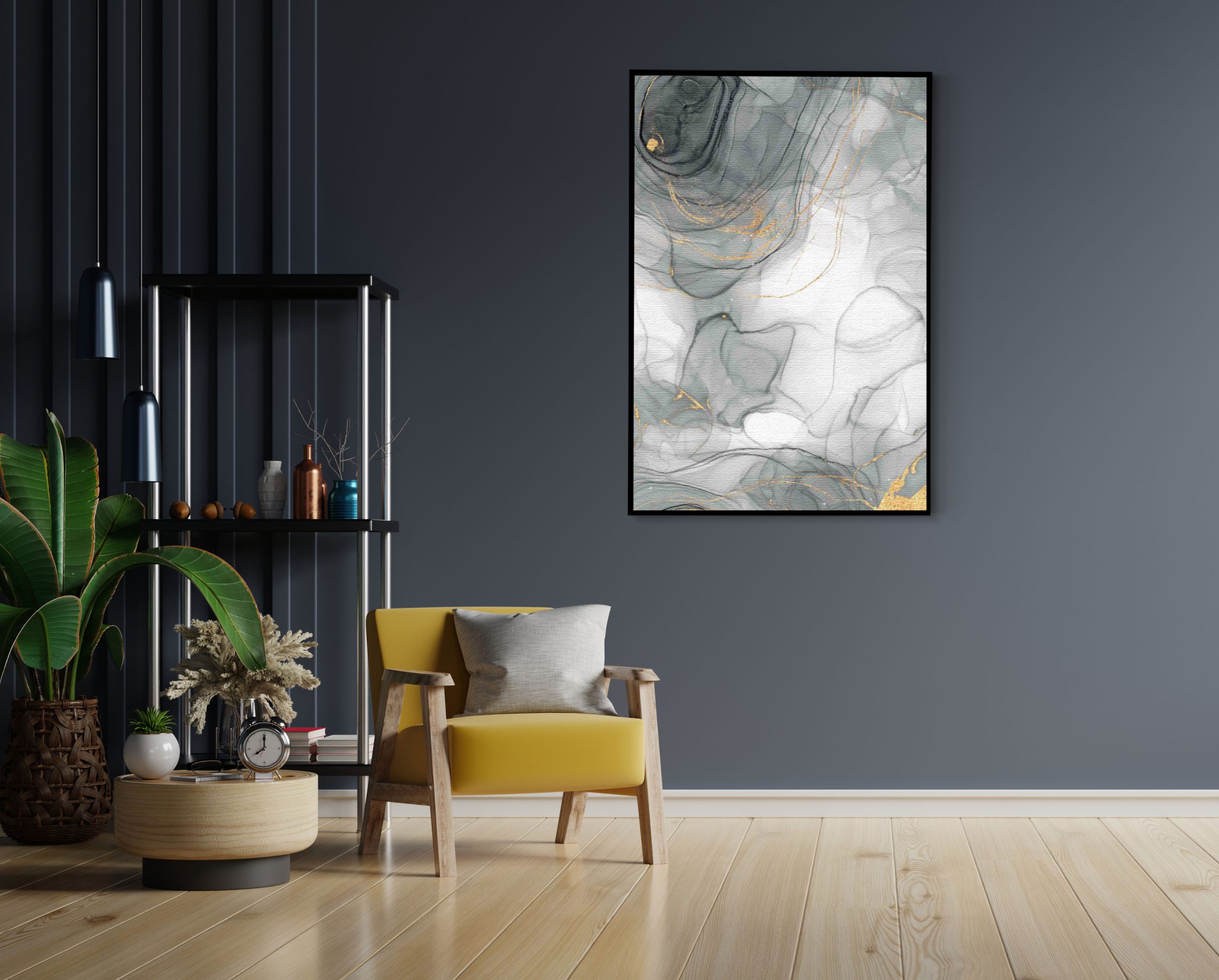 Akoestisch Schilderij Abstract Marmer Look Grijs met Goud 01 Rechthoek Verticaal Template 50 70 verticaal marmer 7 1 scaled 1