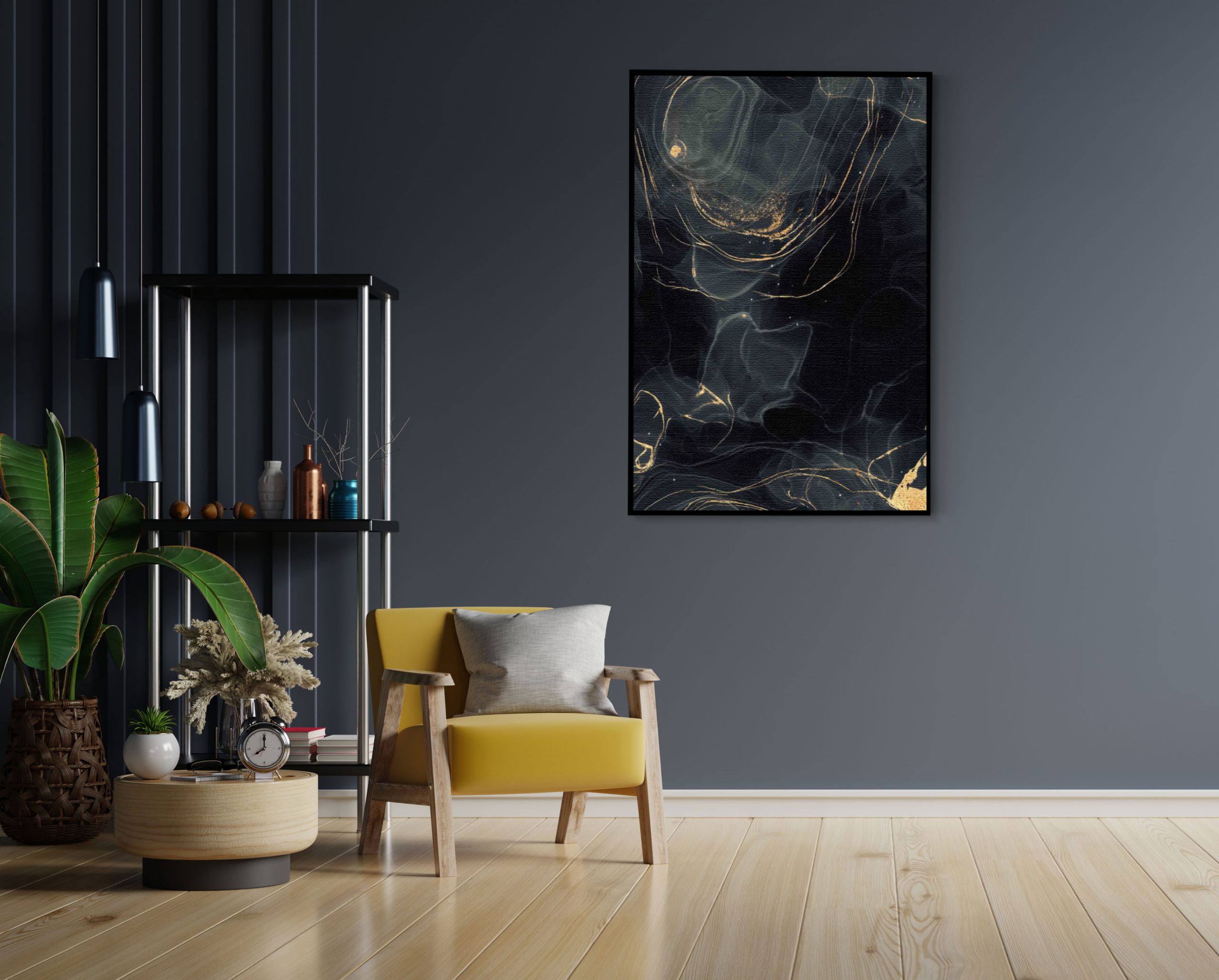 Akoestisch Schilderij Abstract Marmer Look Zwart met Goud 01 Rechthoek Verticaal Template 50 70 verticaal marmer 8 1 scaled 1