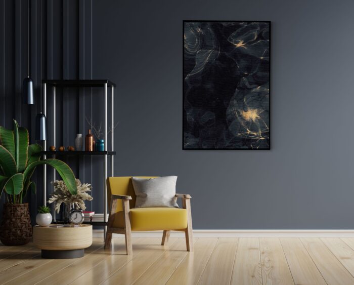 Akoestisch Schilderij Abstract Marmer Look Zwart met Goud 02 Rechthoek Verticaal Template 50 70 verticaal marmer 9 1 scaled 1