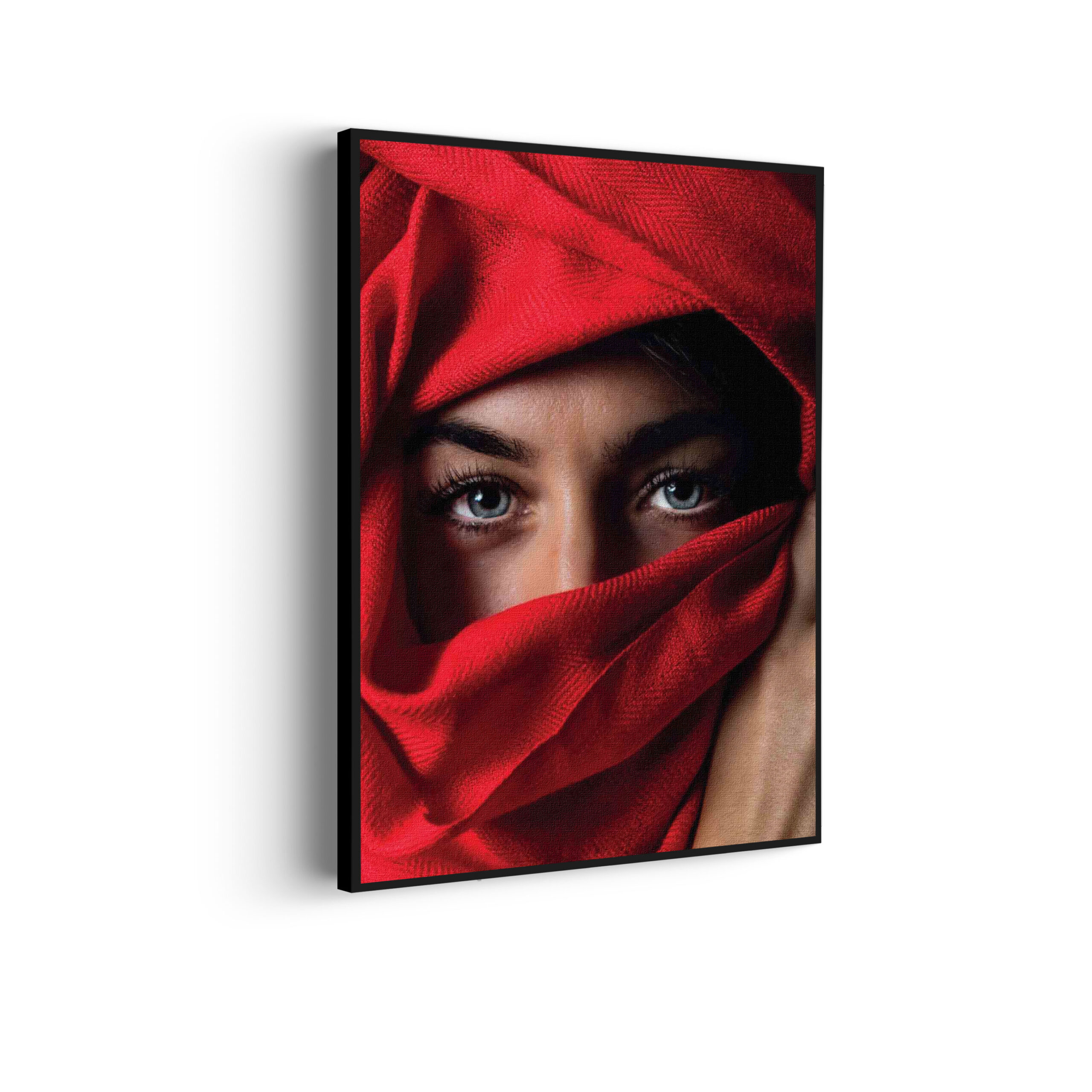 Akoestisch Schilderij Jonge Arabische Vrouw Met Rode Hoofddoek Rechthoek Verticaal Template 50 70 verticaal mensen 1 scaled 1
