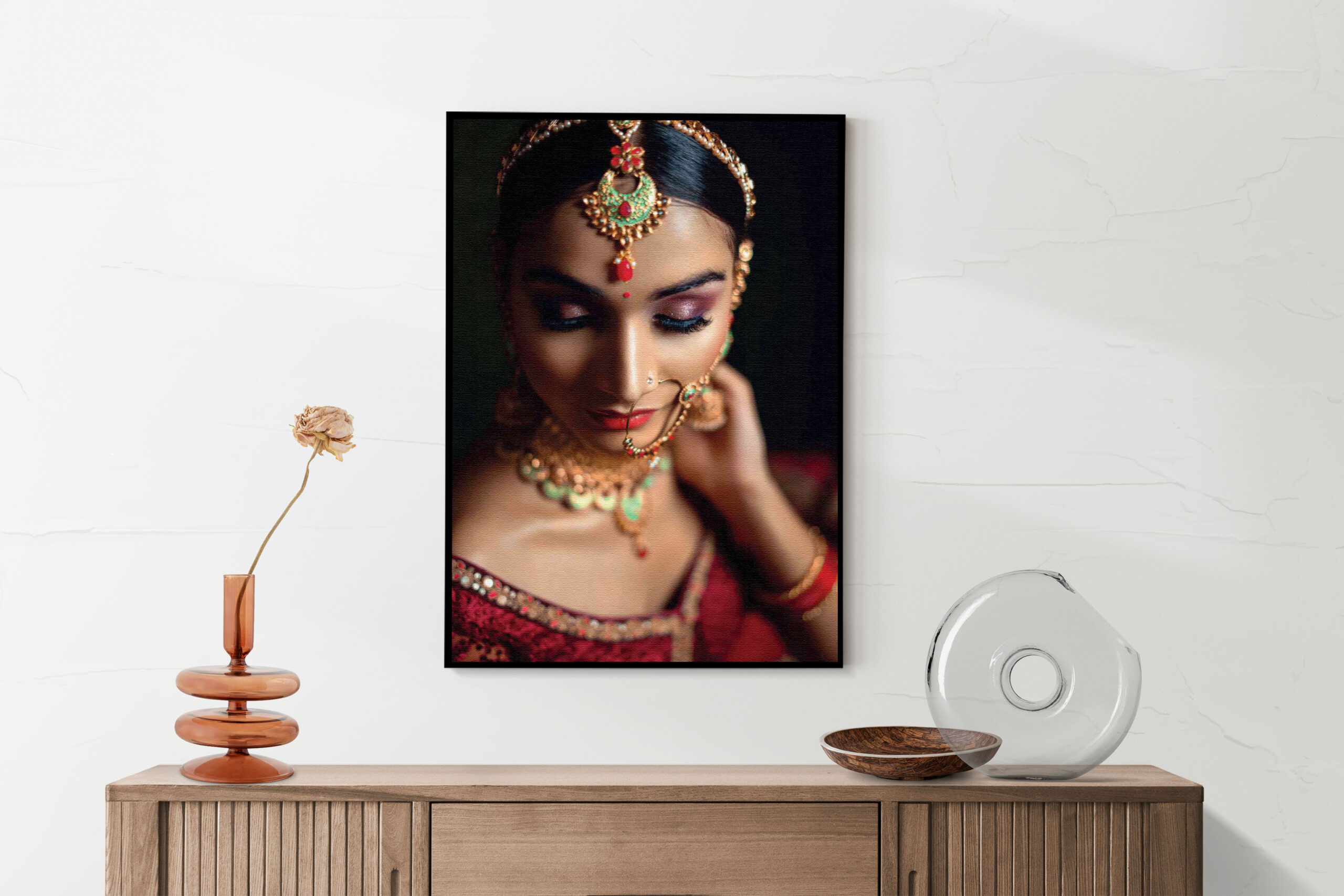 Akoestisch Schilderij Indiaanse Vrouw In Kostuum Rechthoek Verticaal Template 50 70 verticaal mensen 21 2 scaled 1