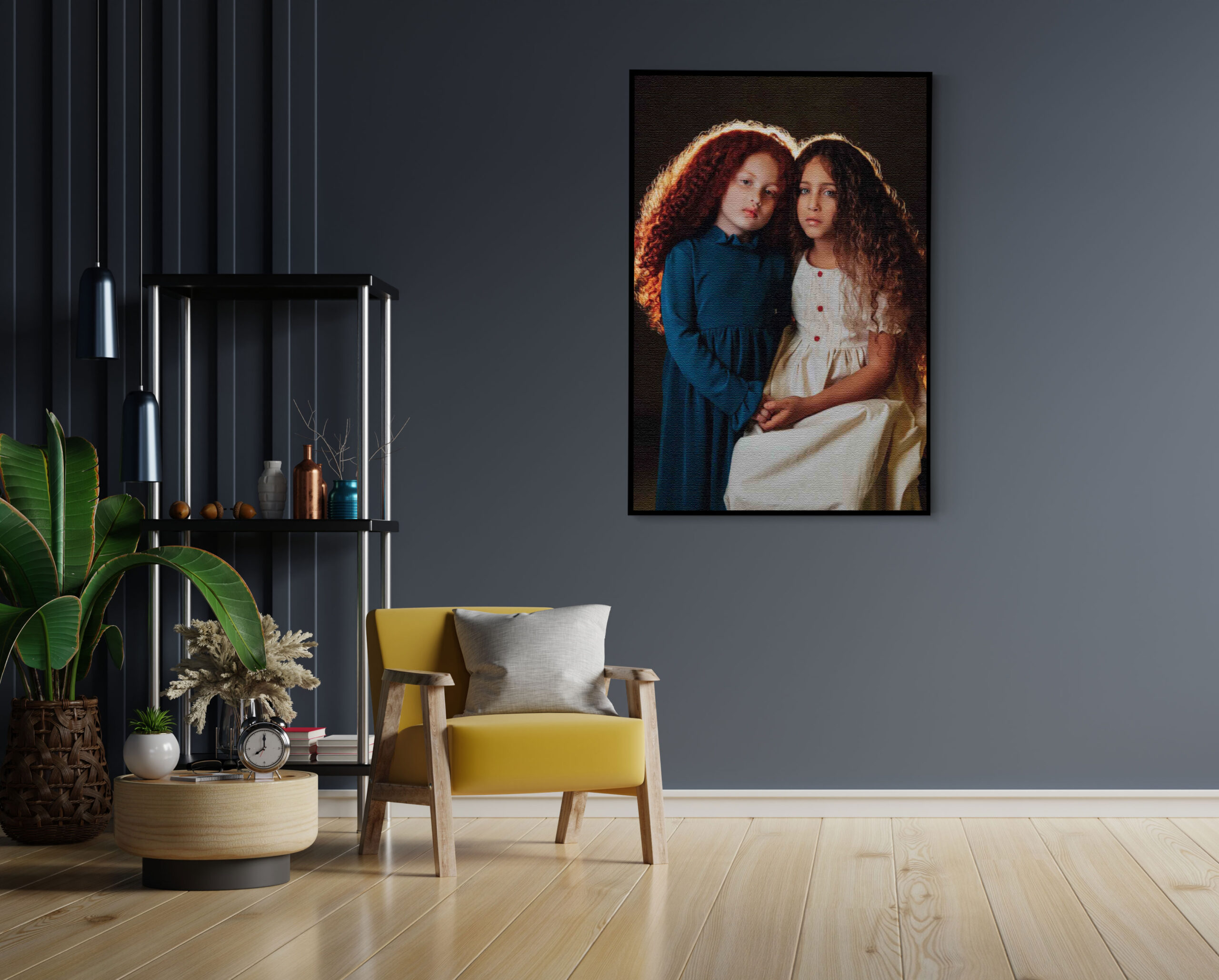 Akoestisch Schilderij Twee Jonge Meiden Met Krullend Haar Rechthoek Verticaal Template 50 70 verticaal mensen 23 1 scaled 1