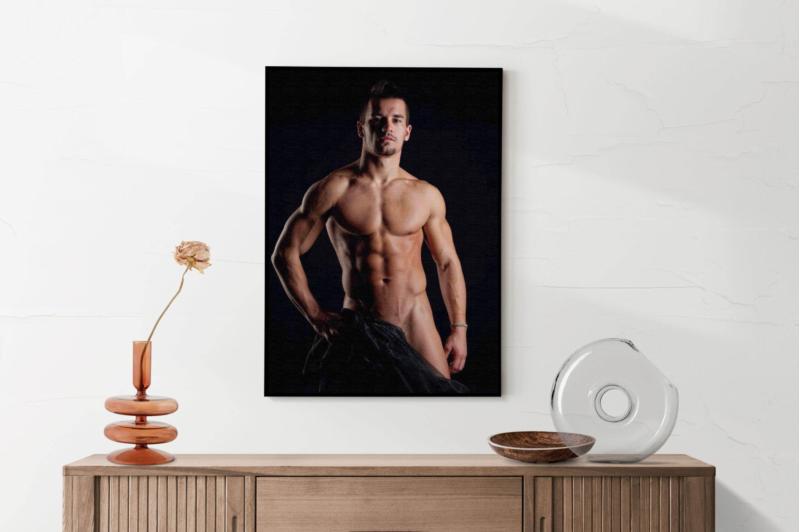 Akoestisch Schilderij Man Met Ontbloot Bovenlichaam Rechthoek Verticaal Template 50 70 verticaal mensen 29 2 scaled 1