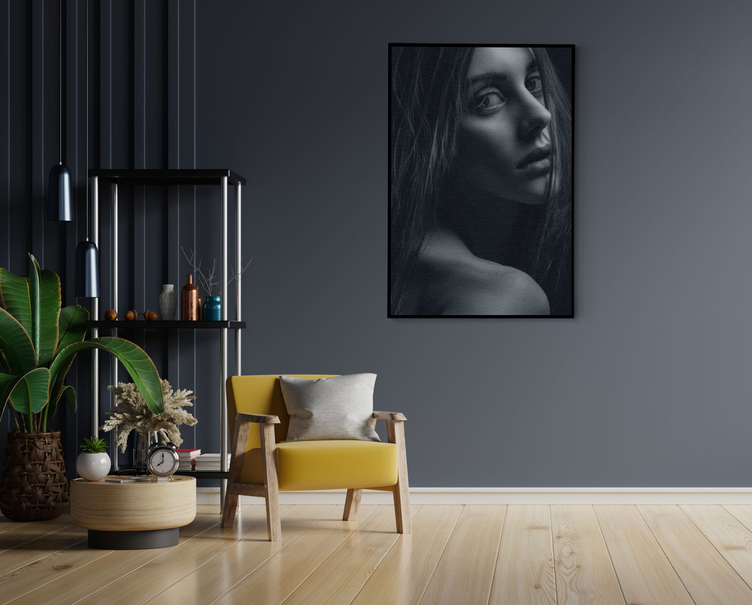 Akoestisch Schilderij Mooie Vrouw in Het Duister Rechthoek Verticaal Template 50 70 verticaal mensen 5 1 scaled 1