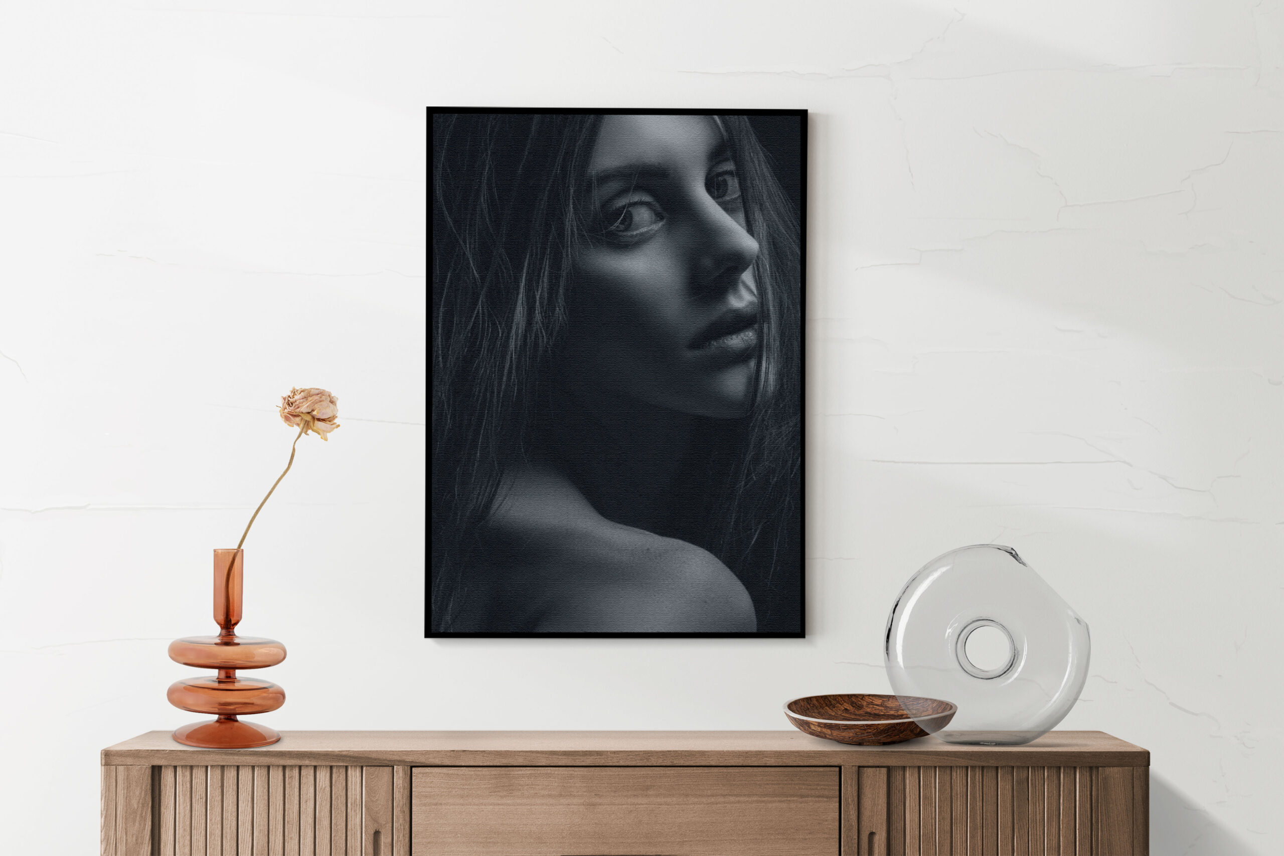 Akoestisch Schilderij Mooie Vrouw in Het Duister Rechthoek Verticaal Template 50 70 verticaal mensen 5 2 scaled 1