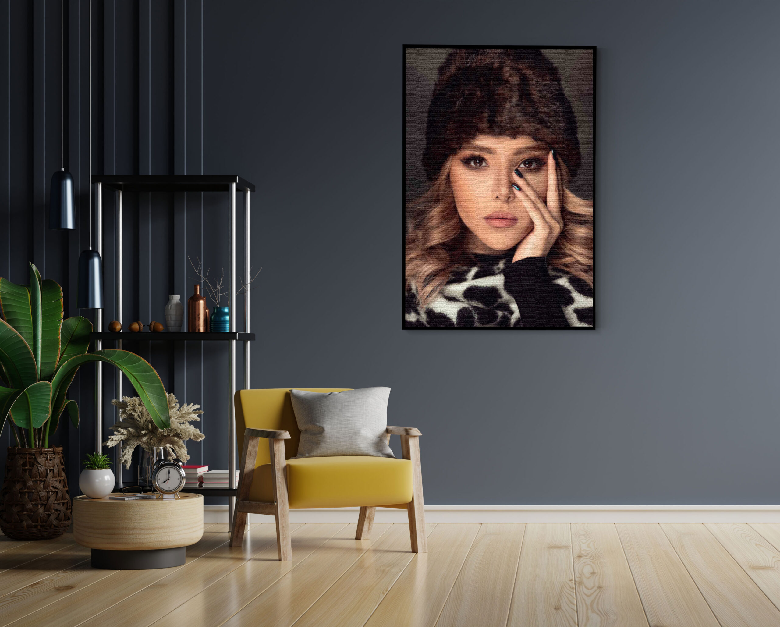 Akoestisch Schilderij Sexy Blonde Dame Met Oosterse Muts Rechthoek Verticaal Template 50 70 verticaal mensen 6 1 scaled 1