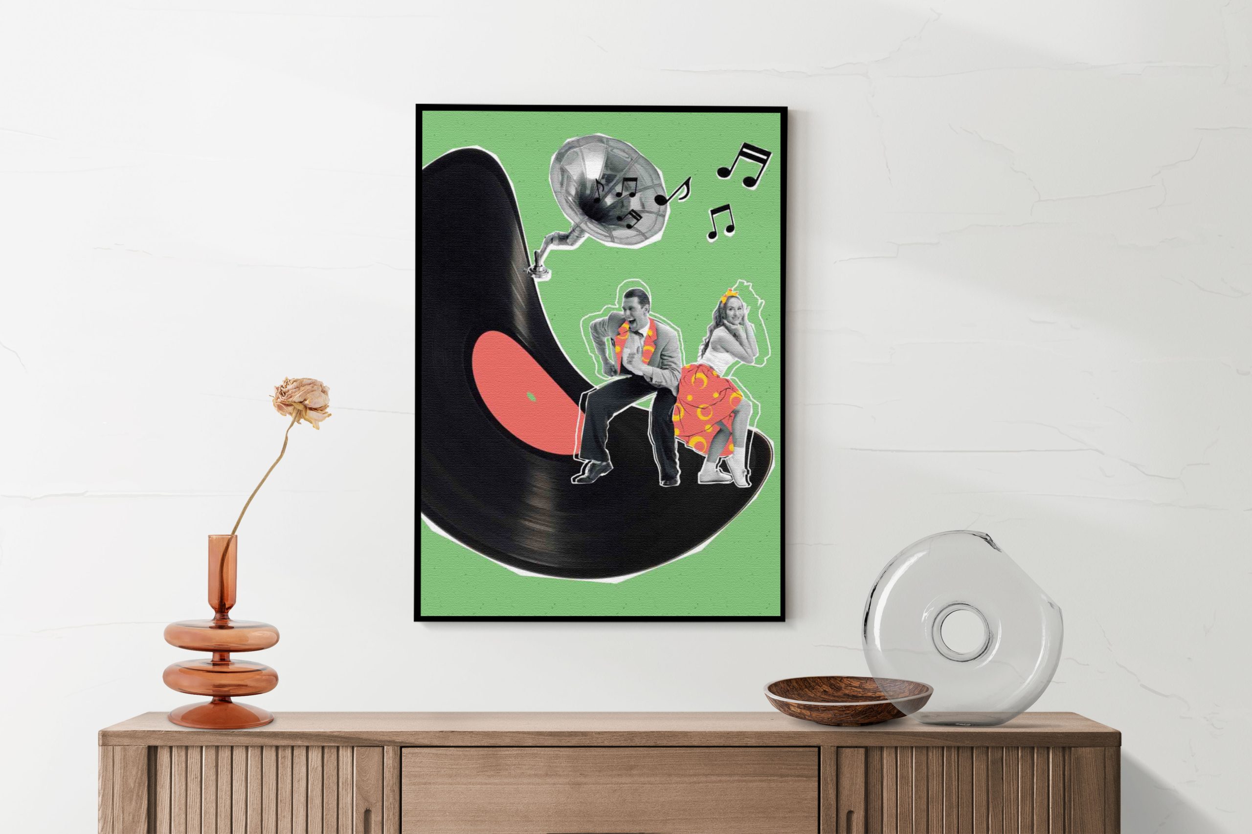 Akoestisch Schilderij The Dancing Disco Rechthoek Verticaal Template 50 70 verticaal muziek 2 2 scaled 1