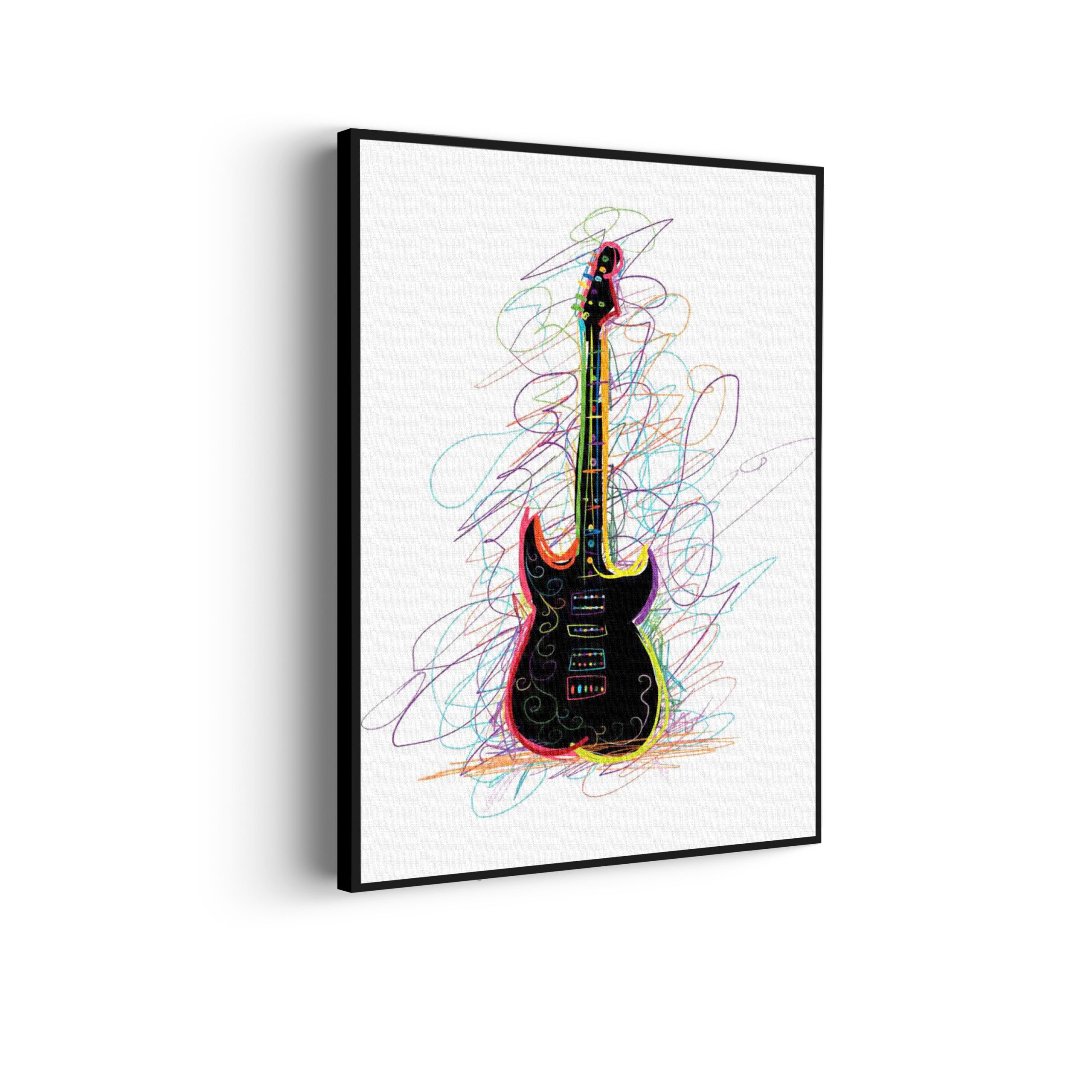 Akoestisch Schilderij Rock Gitaar Op Witte Achtergrond Rechthoek Verticaal Template 50 70 verticaal muziek 22 scaled 1