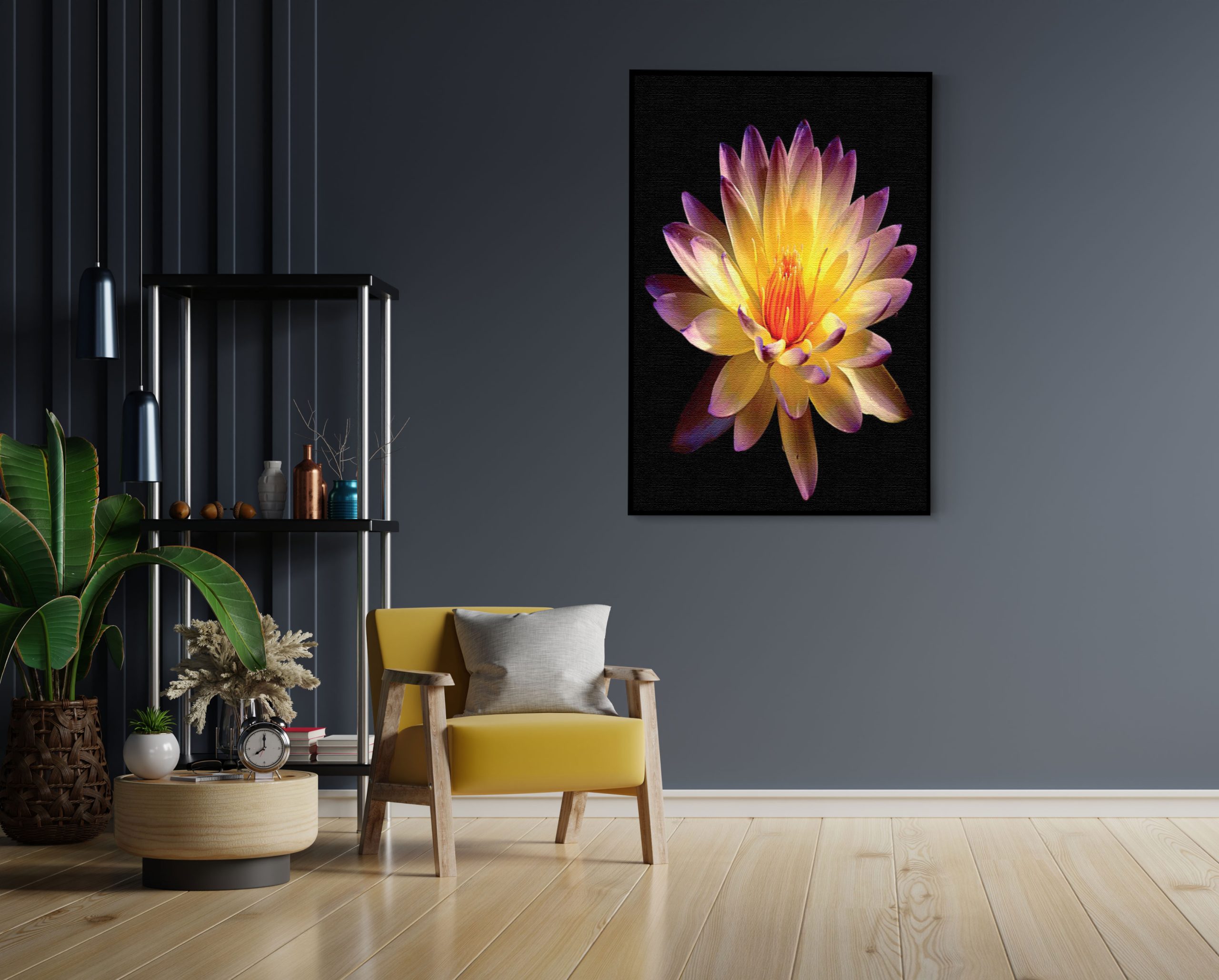 Akoestisch Schilderij Paarse Gele Dahlia Rechthoek Verticaal Template 50 70 verticaal natuur 60 1 scaled 1