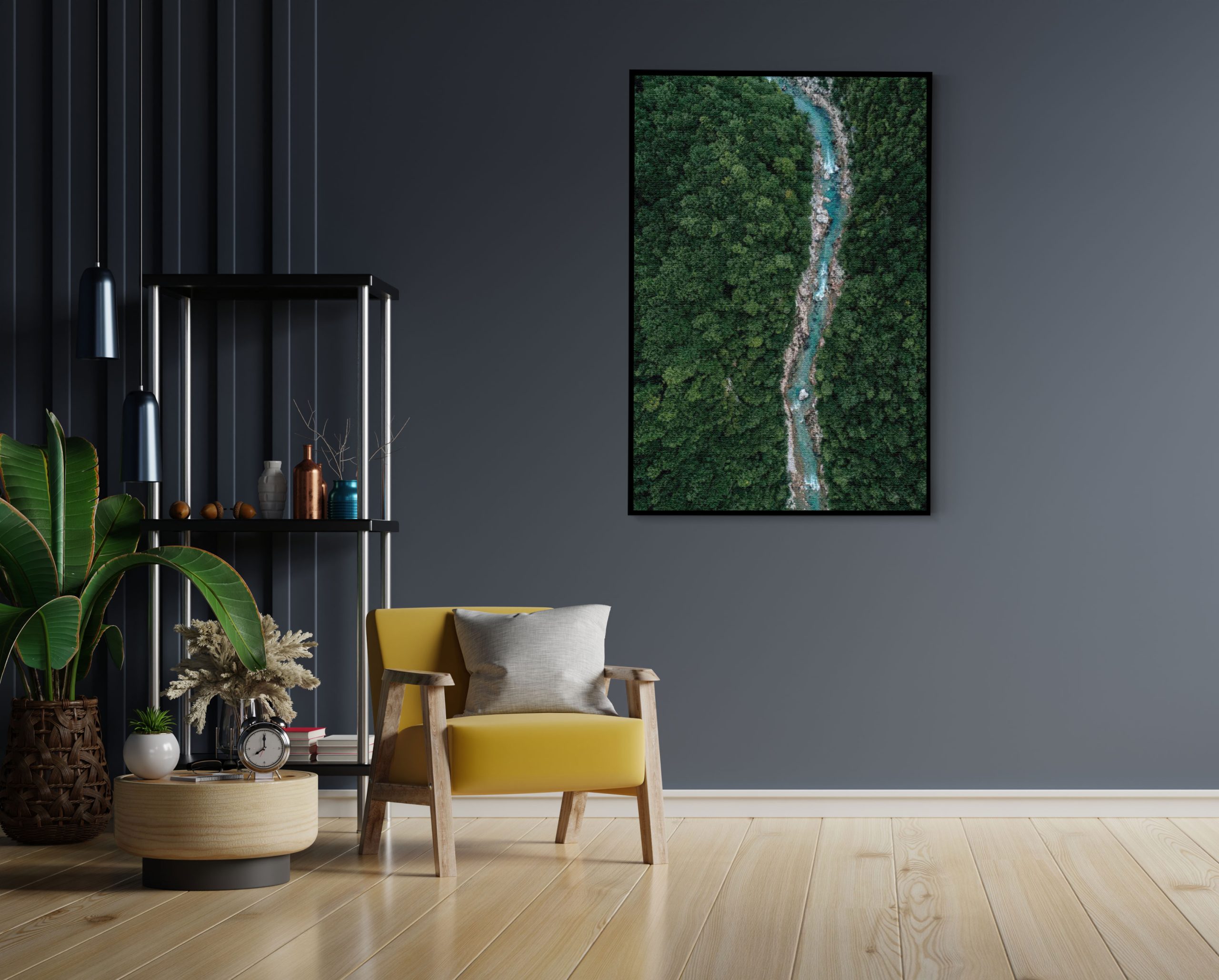 Akoestisch Schilderij Ruige rivier door bos Rechthoek Verticaal Template 50 70 verticaal natuur 65 1 scaled 1