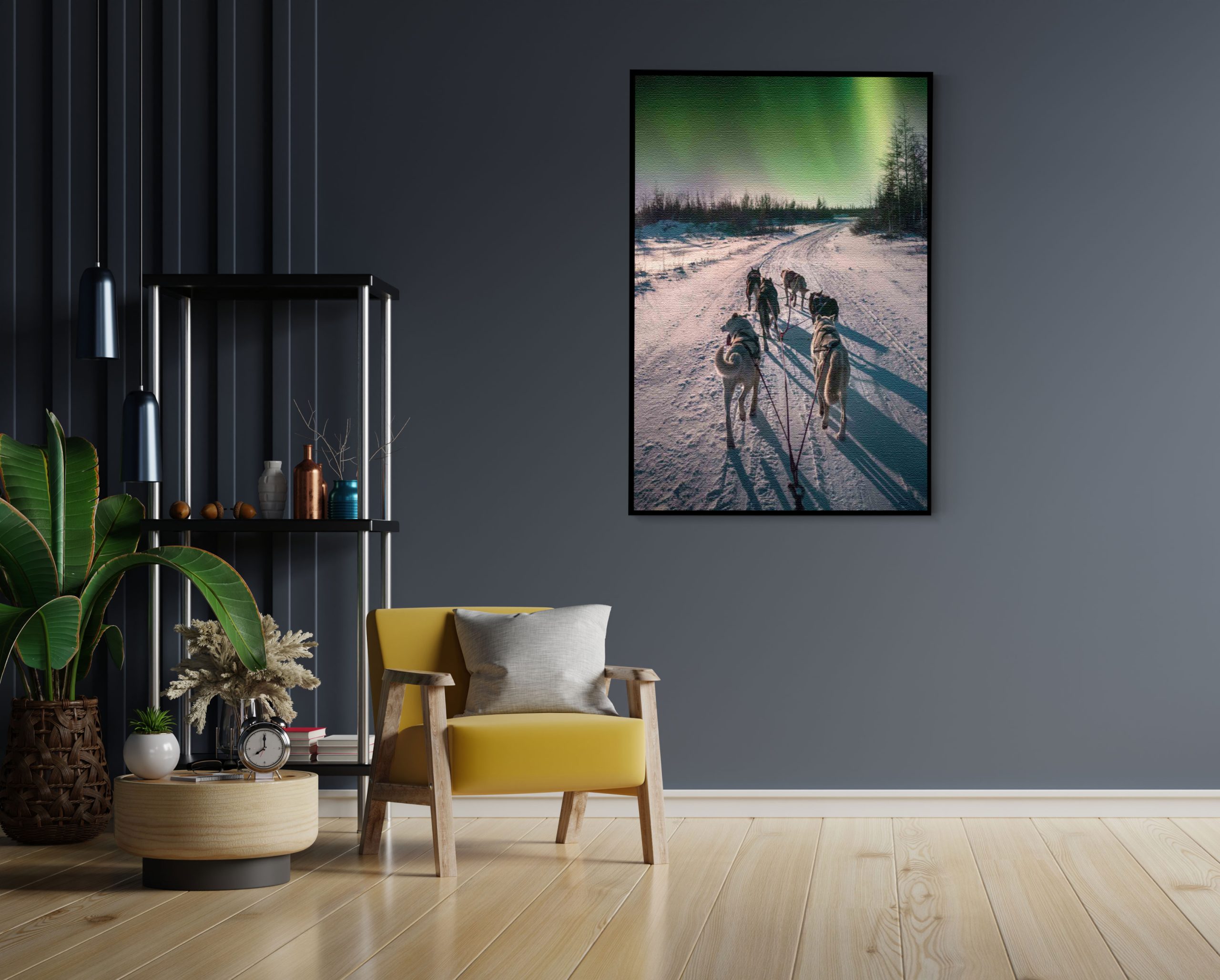 Akoestisch Schilderij Huskies door Lapland Rechthoek Verticaal Template 50 70 verticaal natuur 66 1 scaled 1