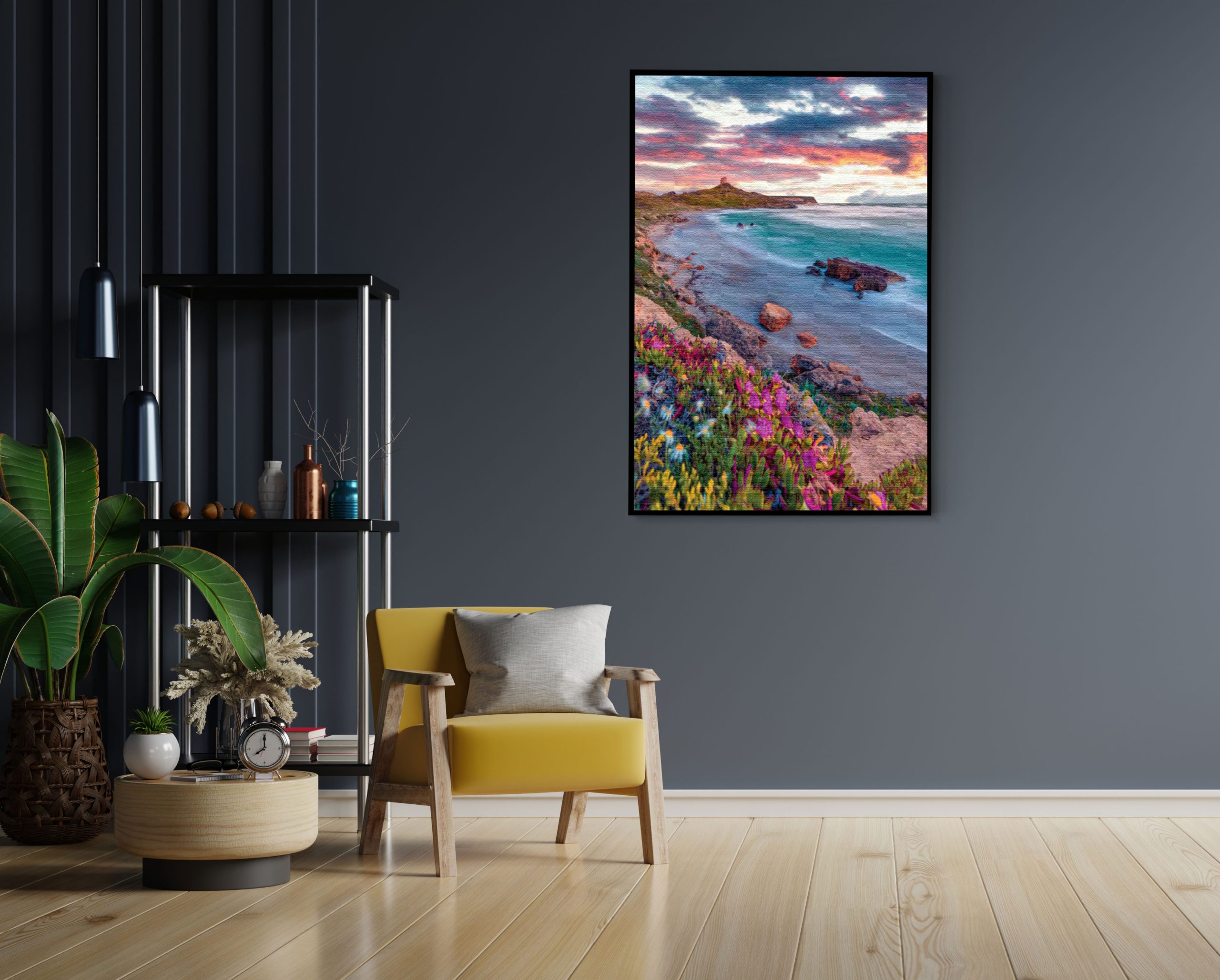 Akoestisch Schilderij Kleurrijke kust Rechthoek Verticaal Template 50 70 verticaal natuur 81 1 scaled 1