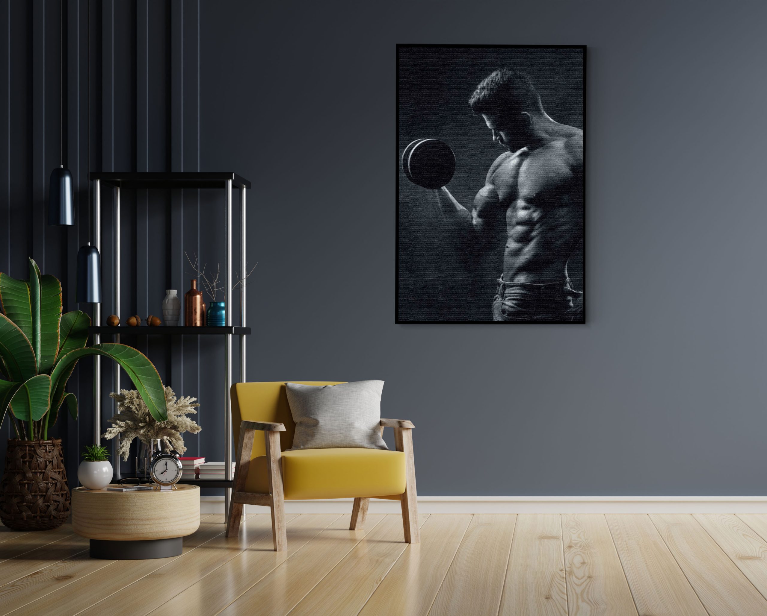 Akoestisch Schilderij Sexy Man Heft Gewicht Met Halter Rechthoek Verticaal Template 50 70 verticaal sport 2 1 scaled 1