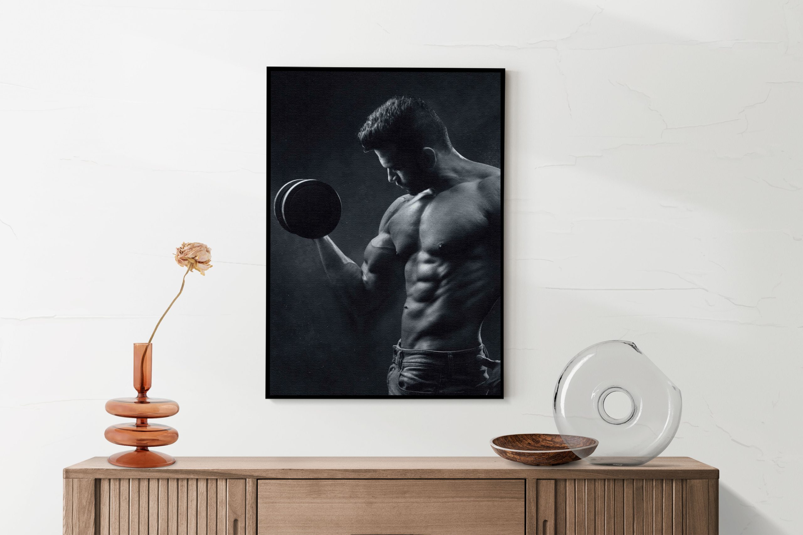 Akoestisch Schilderij Sexy Man Heft Gewicht Met Halter Rechthoek Verticaal Template 50 70 verticaal sport 2 2 scaled 1