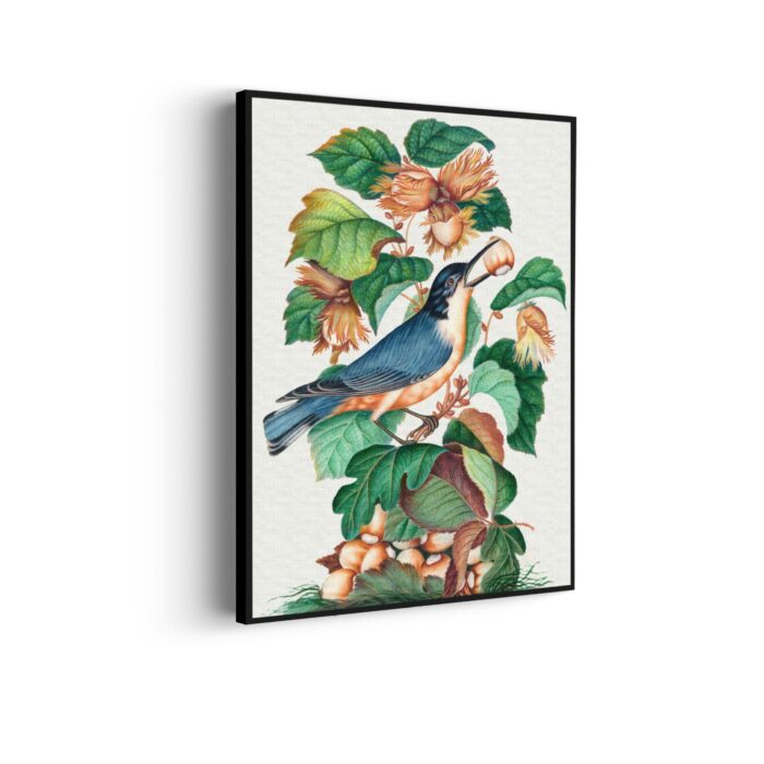 Akoestisch Schilderij Prent Natuur Vogel en Bloemen 09 Rechthoek Verticaal Template 50 70 verticaal vintage 9 scaled 1