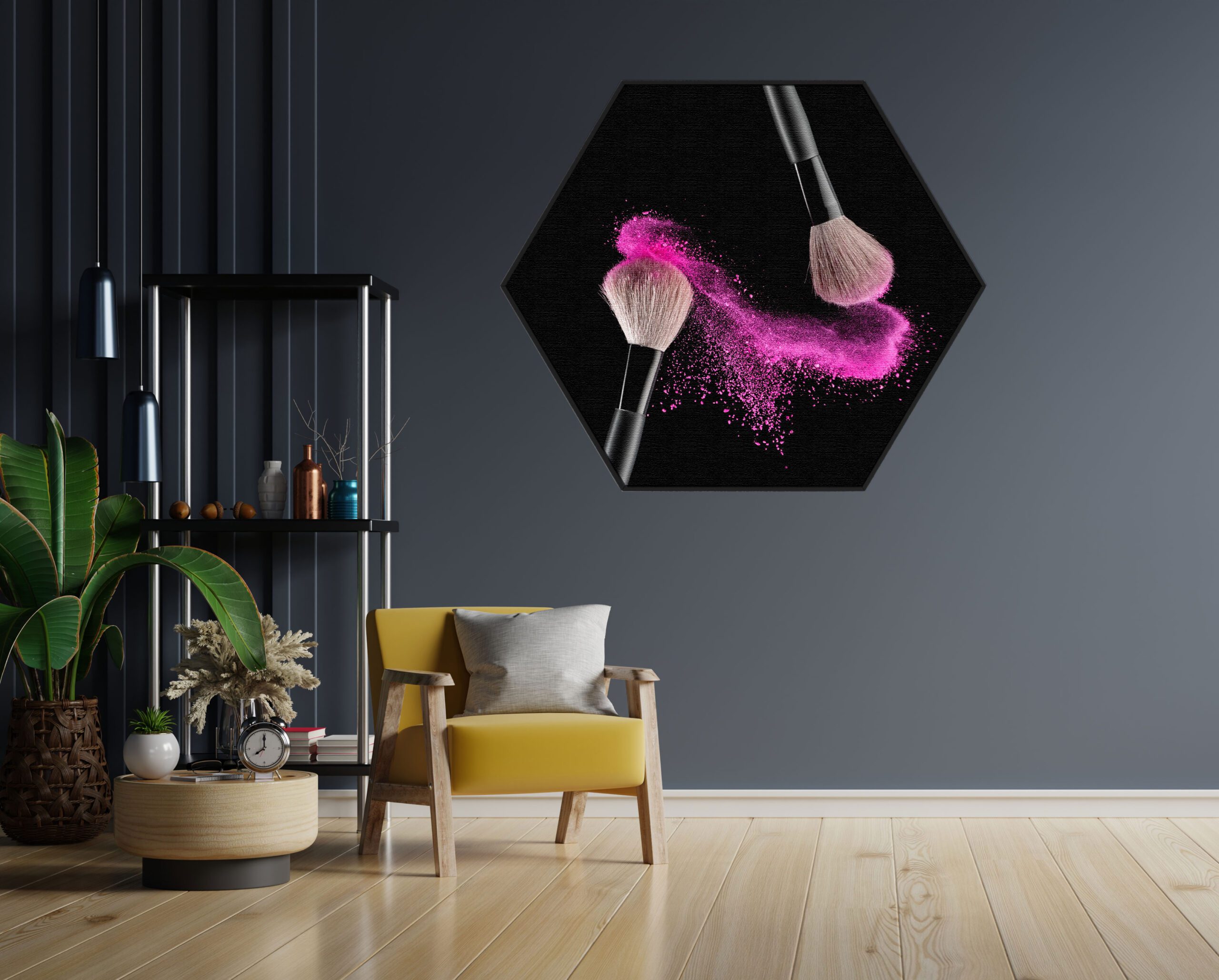 Akoestisch Schilderij Make up Poederkwasten Roze Hexagon Template Hexagon Beauty 1 1 scaled 1