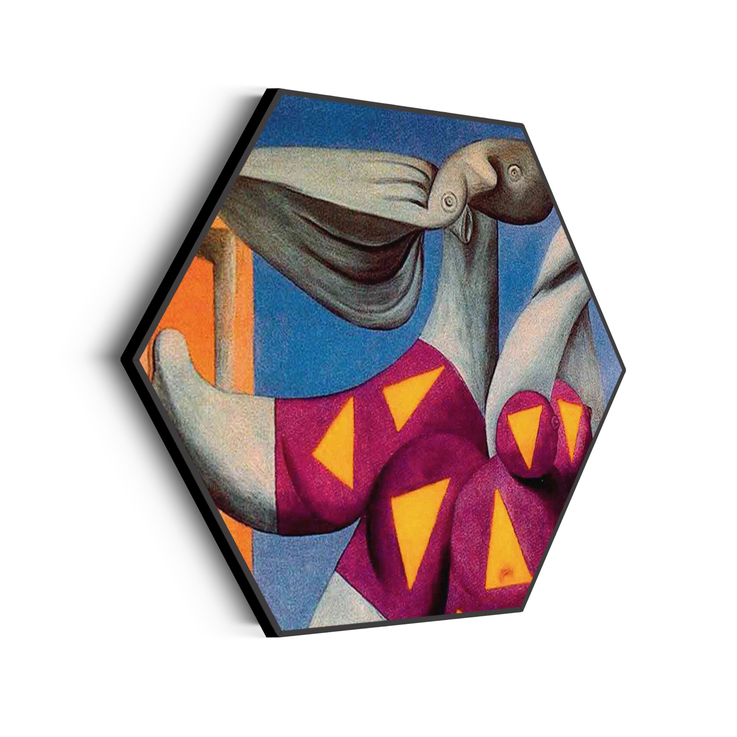 Akoestisch Schilderij Johannes Vermeer Meisje met de parel 1665-1167 Hexagon Template Hexagon OM 10 scaled 1