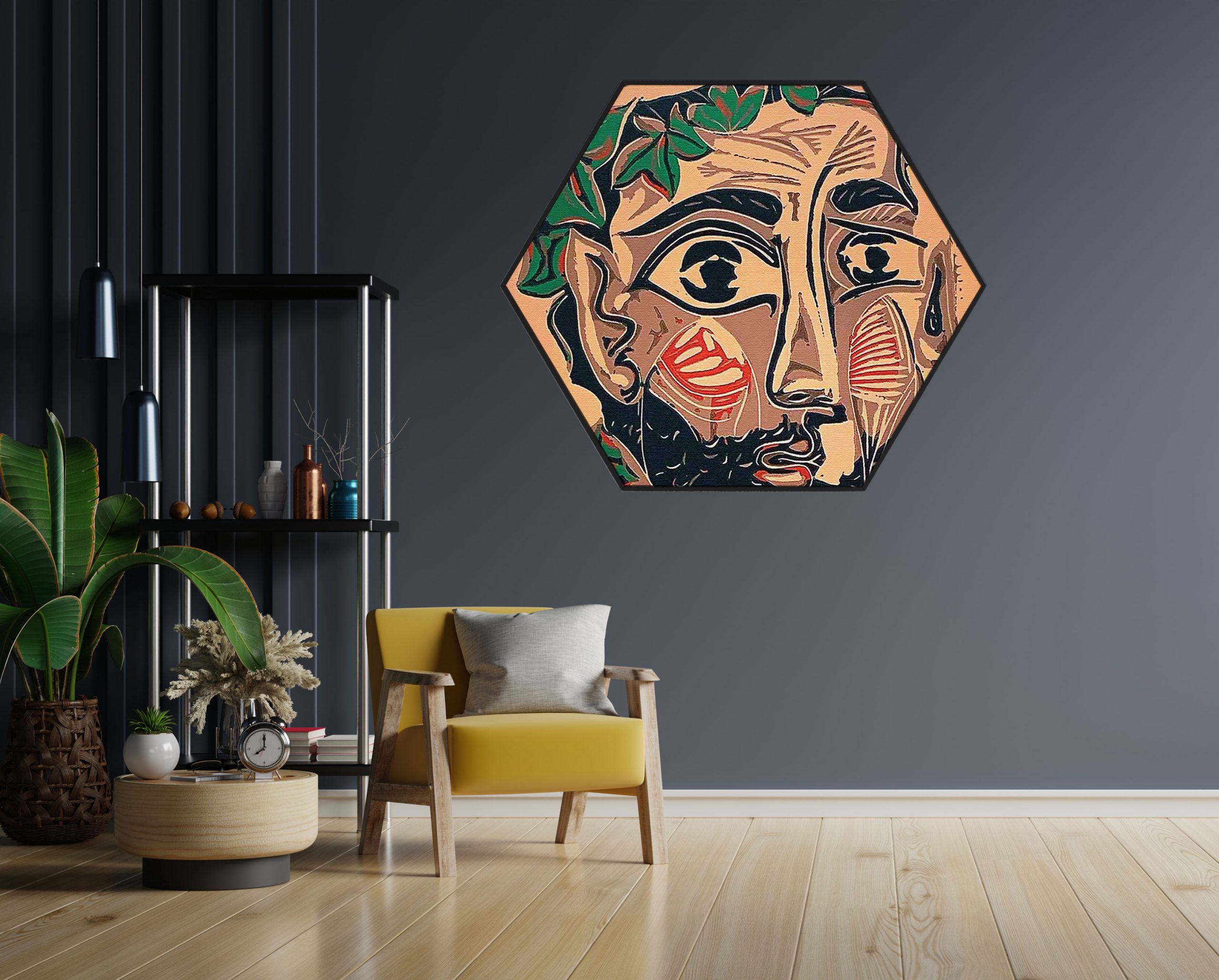 Template_Hexagon_OM_12-1-scaled Akoestisch Schilderij Picasso bebaarde man 1962 Hexagon Template Hexagon OM 12 1 scaled 1