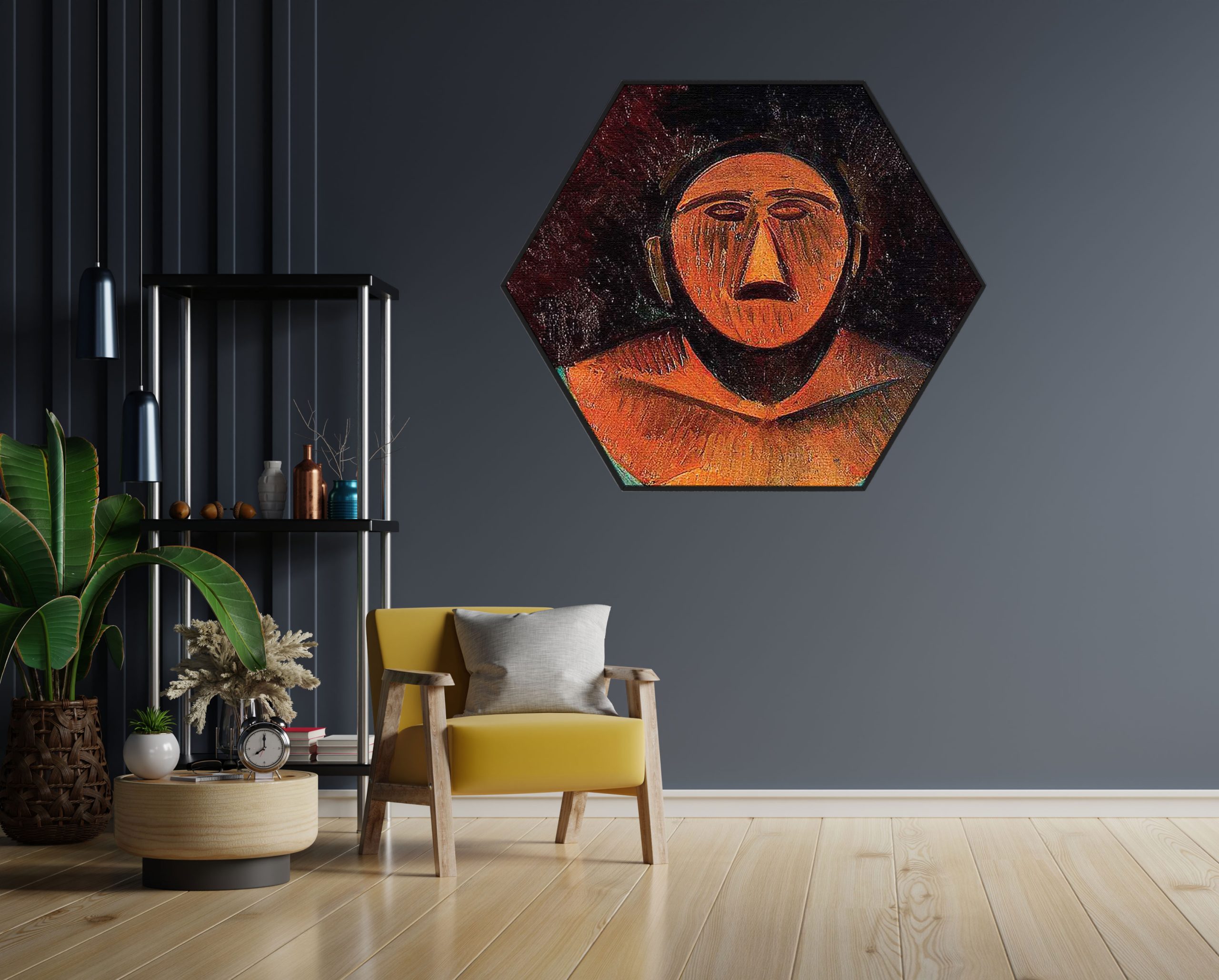 Akoestisch Schilderij Johannes Vermeer Meisje met de parel 1665-1167 Hexagon Template Hexagon OM 16 1 scaled 1