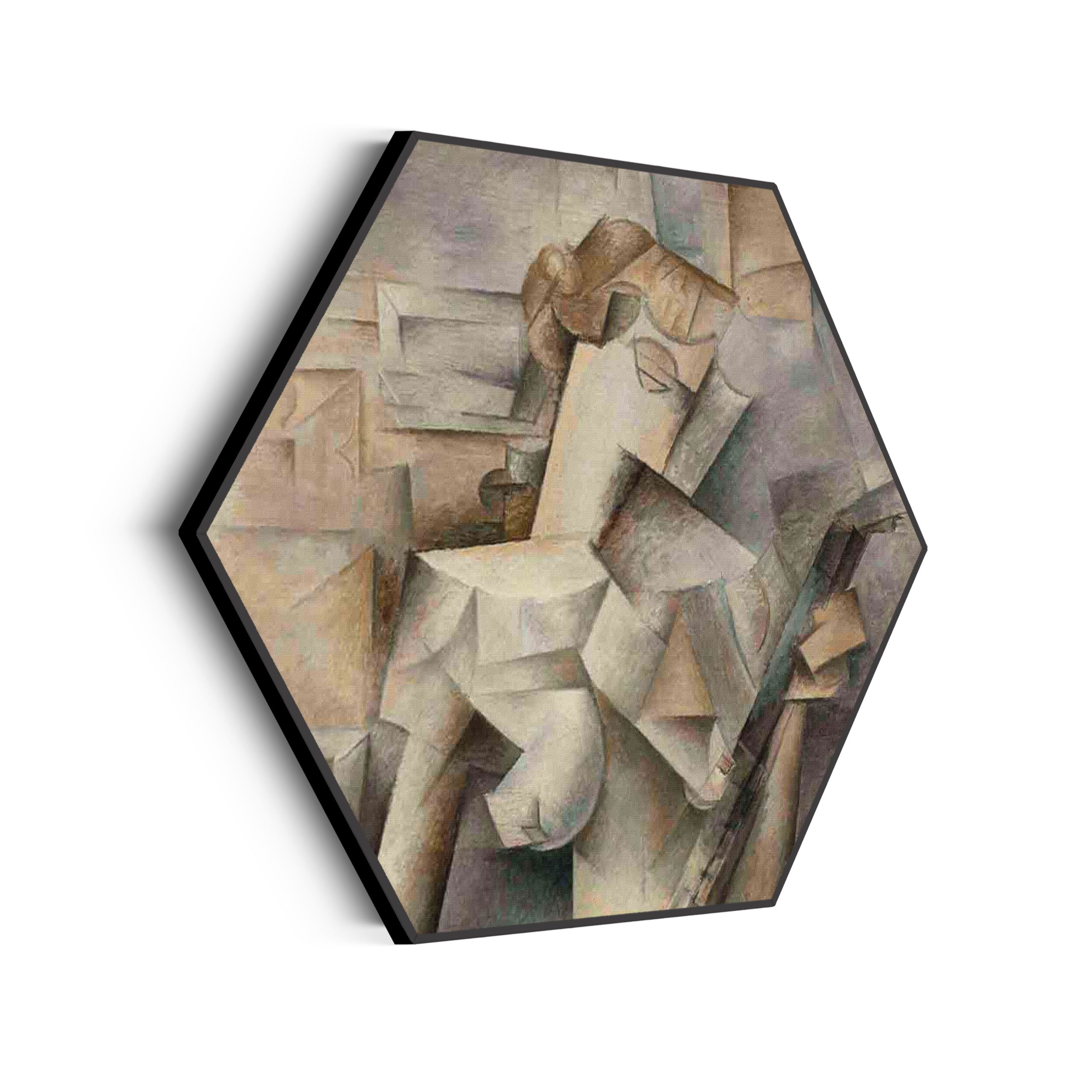 Akoestisch Schilderij Picasso Meisje met een mandoline 1910 Hexagon Template Hexagon OM 21 scaled 1