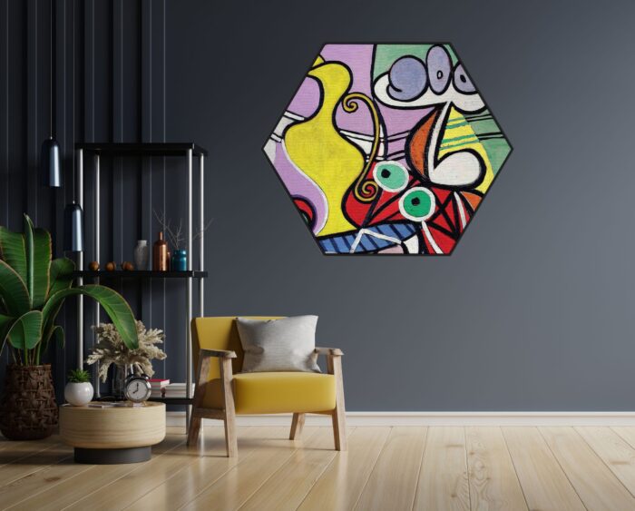 Akoestisch Schilderij Picasso stilleven op een stoel 1931 Hexagon Template Hexagon OM 22 1 scaled 1