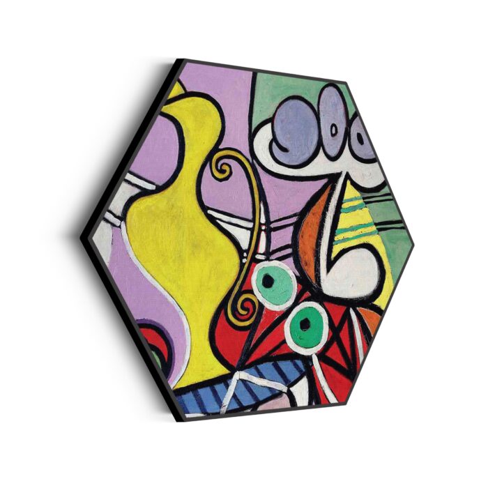 Akoestisch Schilderij Picasso stilleven op een stoel 1931 Hexagon Template Hexagon OM 22 scaled 1