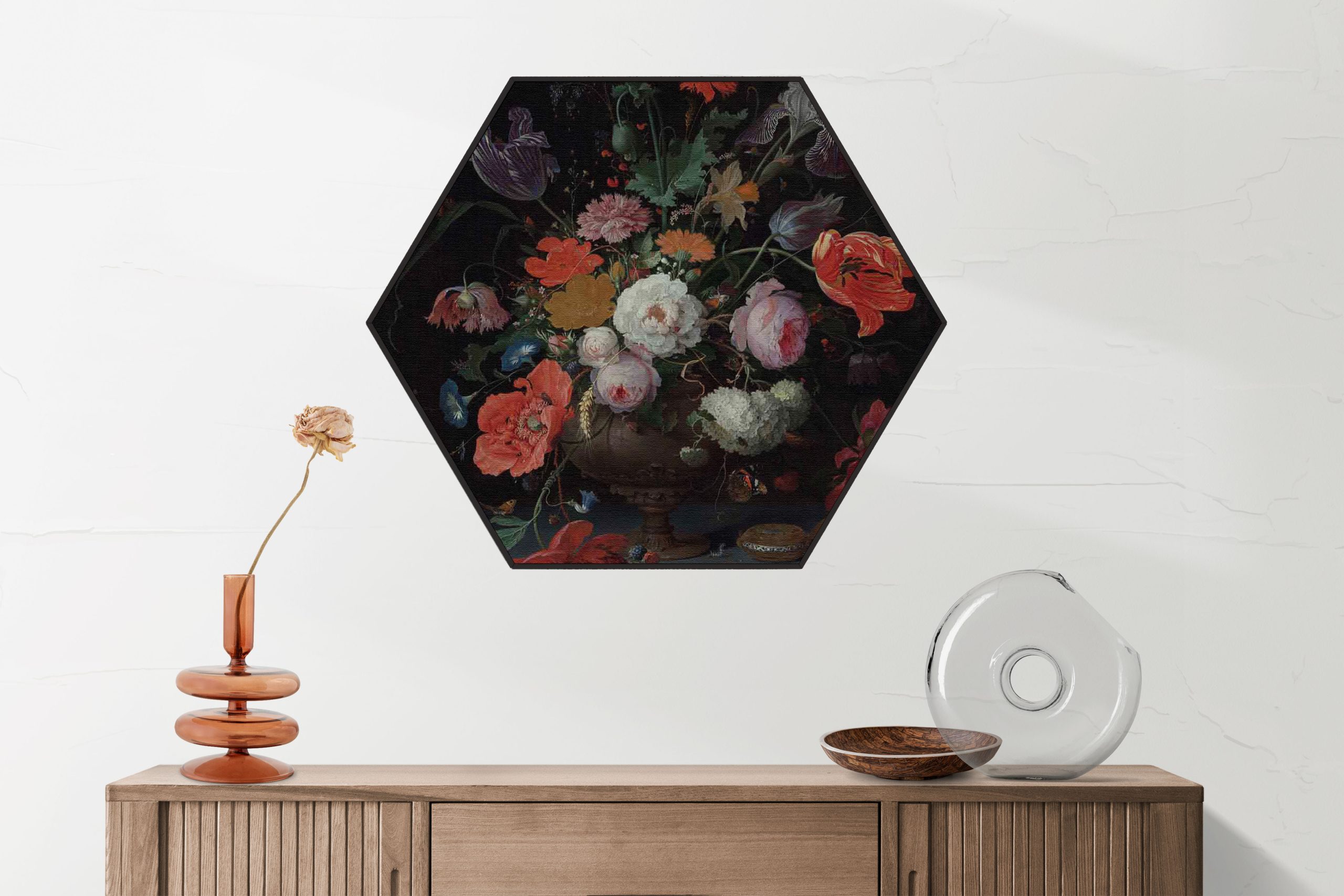 Akoestisch Schilderij Johannes Vermeer Meisje met de parel 1665-1167 Hexagon Template Hexagon OM 26 2 scaled 1