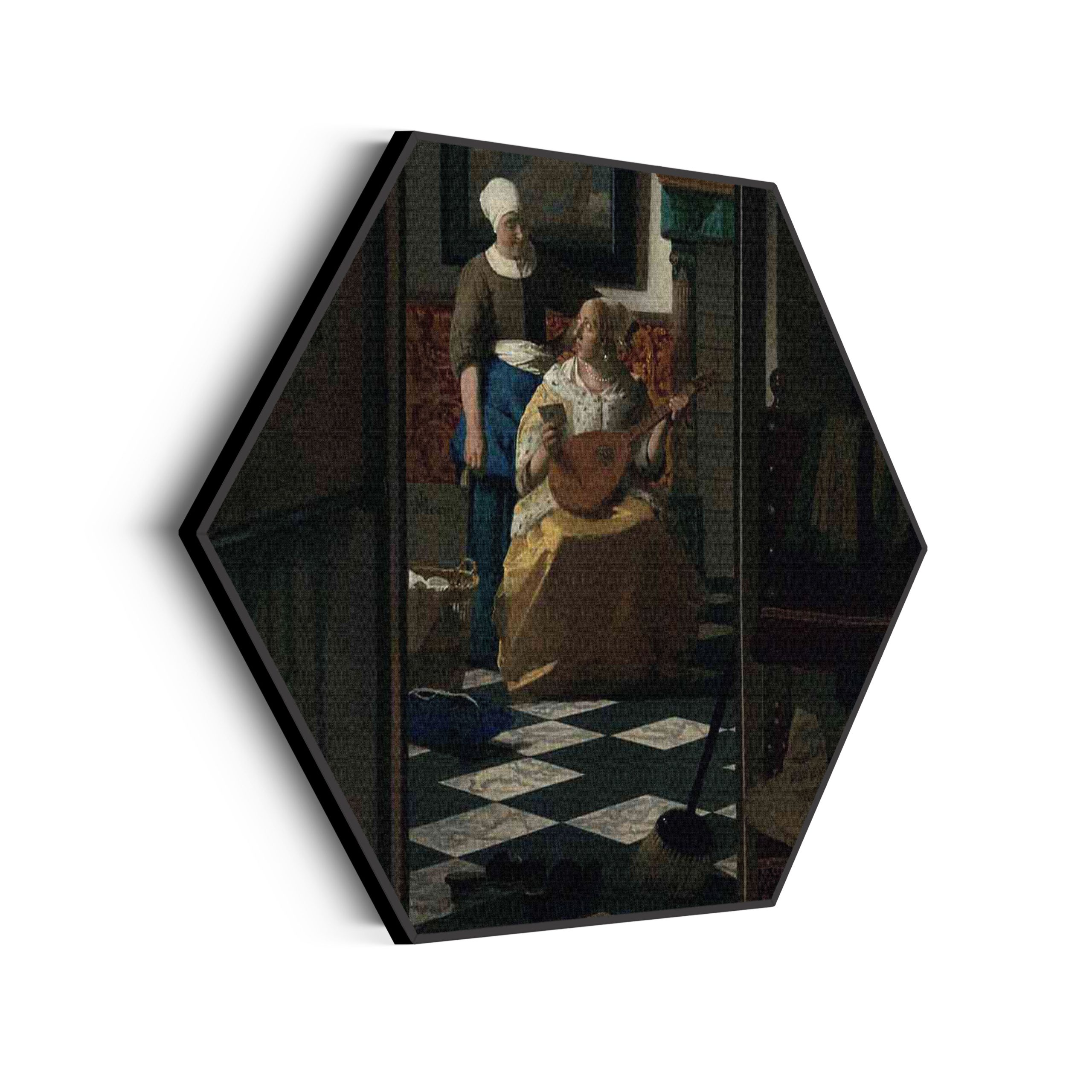 Akoestisch Schilderij Johannes Vermeer Meisje met de parel 1665-1167 Hexagon Template Hexagon OM 27 scaled 1