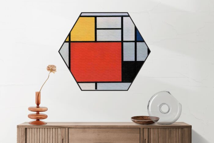Akoestisch Schilderij Mondriaan Gele Hokjes Hexagon Template Hexagon OM 4 2 scaled 1