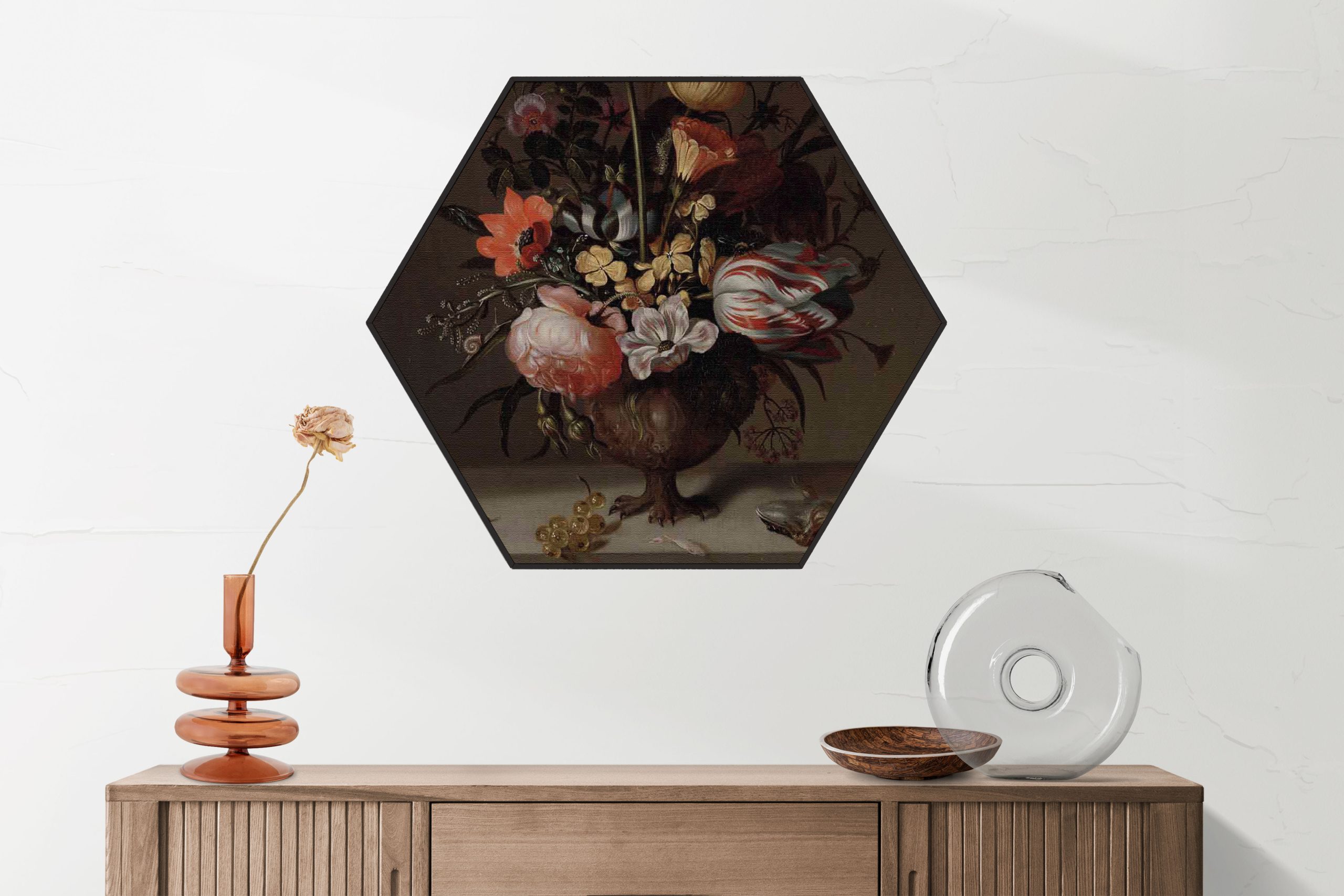 Akoestisch Schilderij Johannes Vermeer Meisje met de parel 1665-1167 Hexagon Template Hexagon OM 6 2 scaled 1