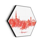 Akoestisch Schilderij Skyline Nijmgen Watercolor Paint Hexagon Template Hexagon Steden 12 1 scaled 1