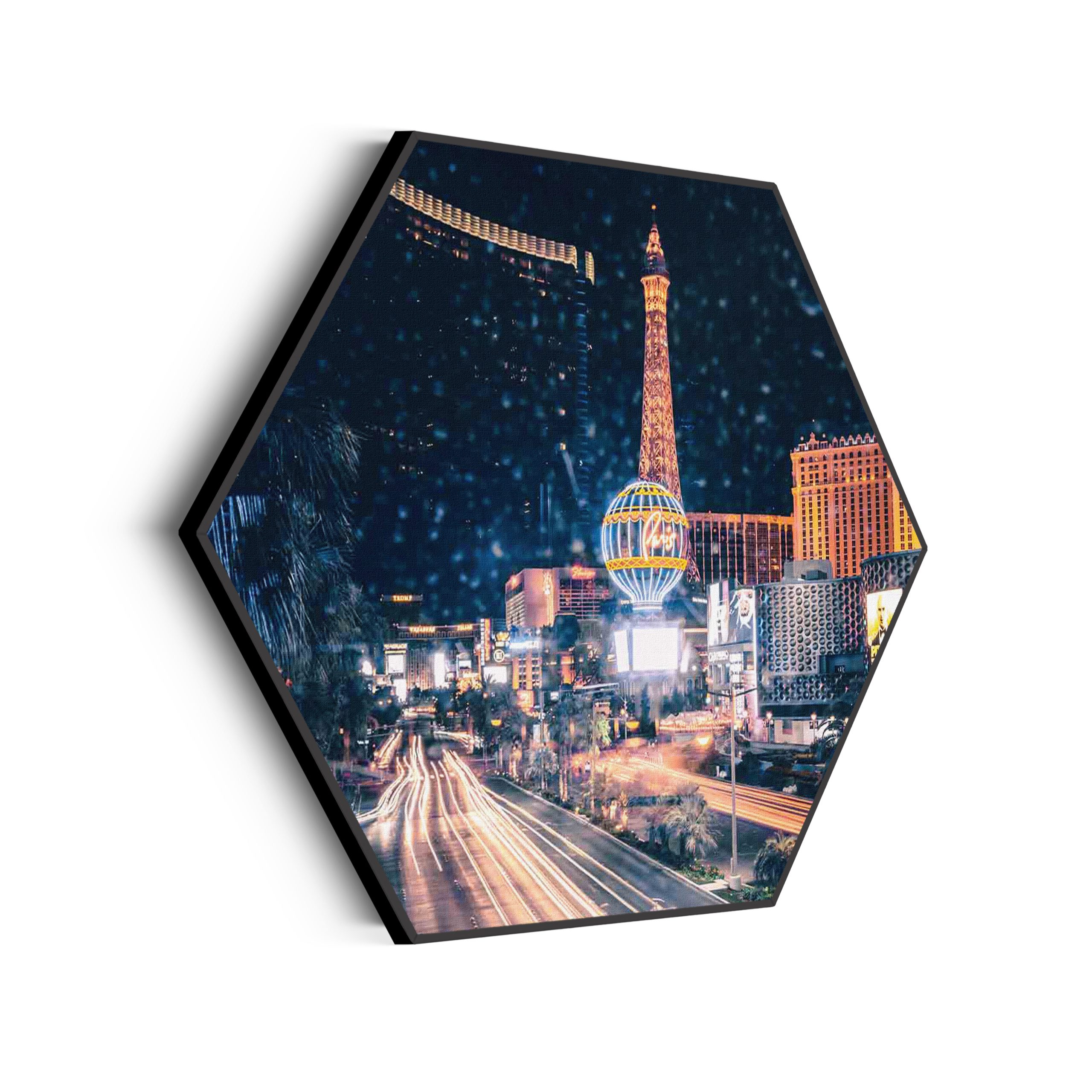 Akoestisch Schilderij Las Vegas at Night Hexagon Template Hexagon Steden 16 1 scaled 1