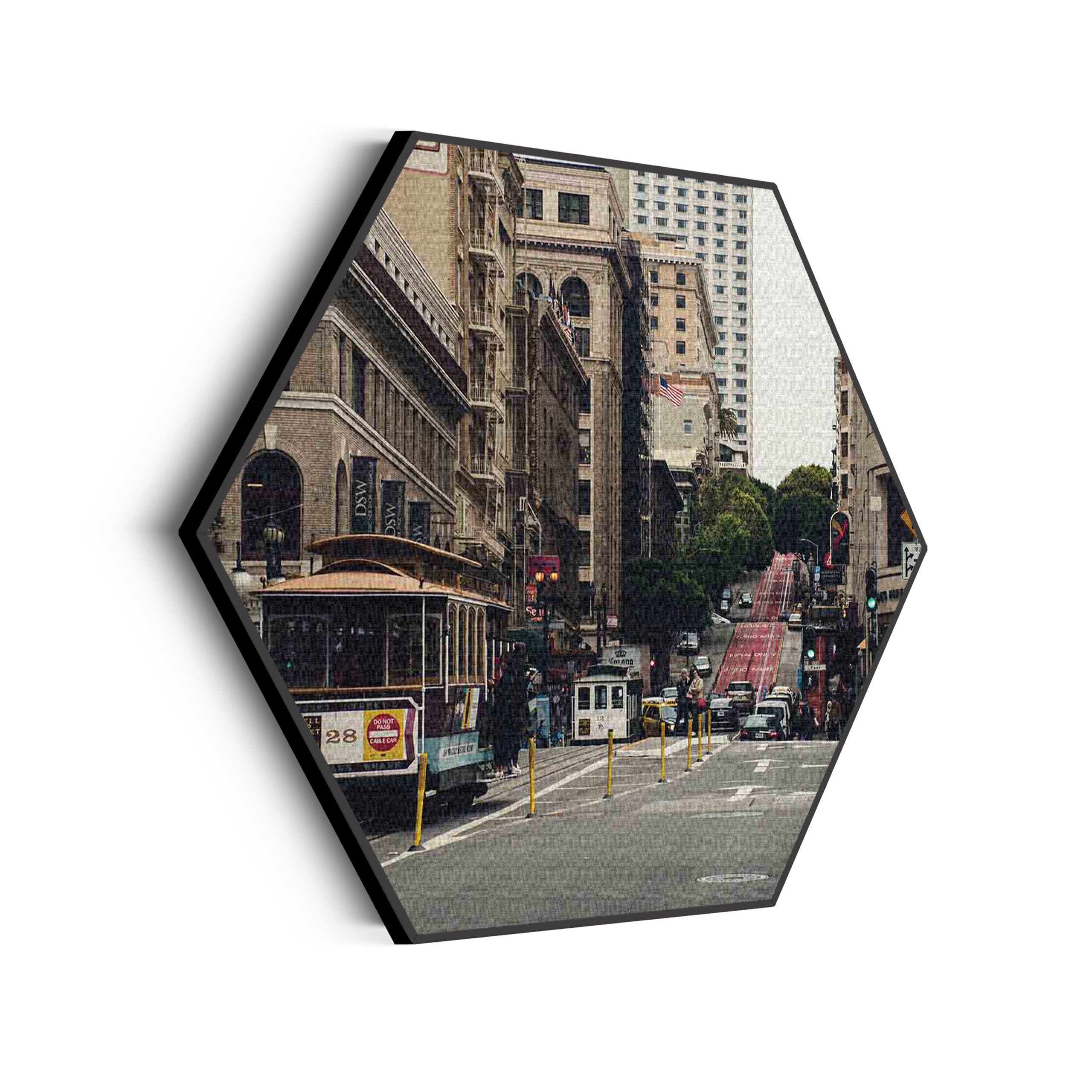 Akoestisch Schilderij San Francisco City Hexagon Template Hexagon Steden 17 1 scaled 1