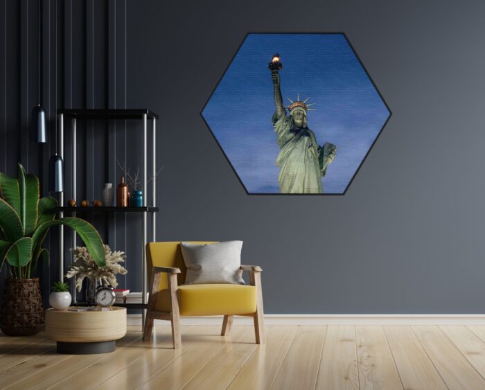 Akoestisch Schilderij Vrijheidsbeeld New York Donker 02 Hexagon Template Hexagon Steden 19 scaled 1