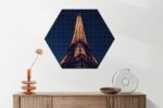 Akoestisch Schilderij Eiffeltoren Parijs at Night Hexagon Template Hexagon Steden 23 1 scaled 1