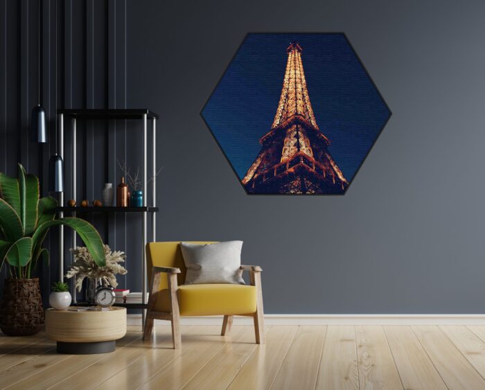 Akoestisch Schilderij Eiffeltoren Parijs at Night Hexagon Template Hexagon Steden 23 2 scaled 1