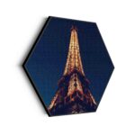 Akoestisch Schilderij Eiffeltoren Parijs at Night Hexagon Template Hexagon Steden 23 scaled 1