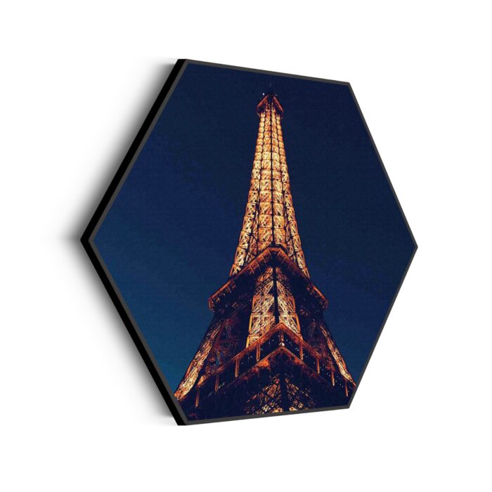 Akoestisch Schilderij Eiffeltoren Parijs at Night Hexagon Template Hexagon Steden 23 scaled 1