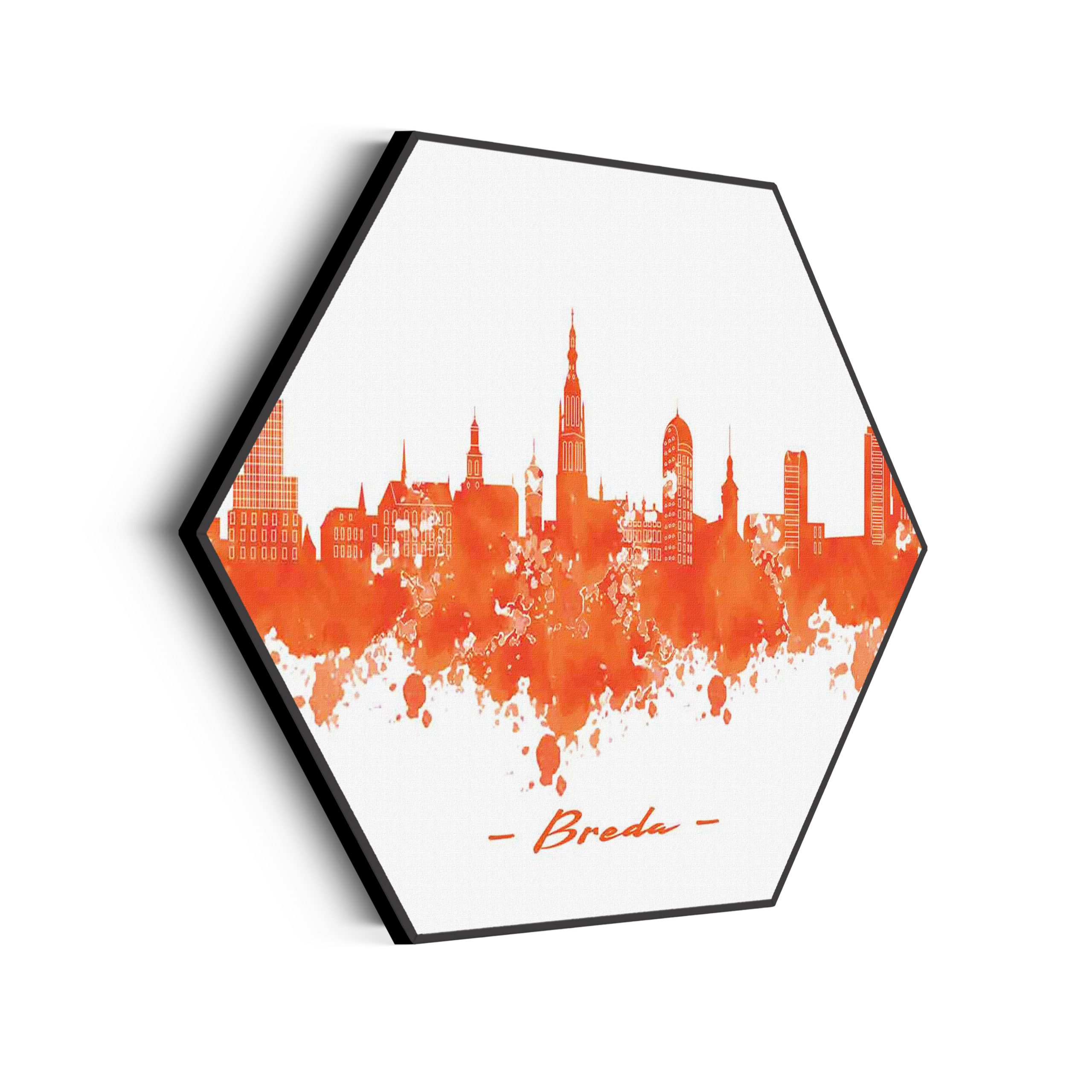 Akoestisch Schilderij Skyline Breda Watercolor Paint Hexagon Template Hexagon Steden 3 scaled 1